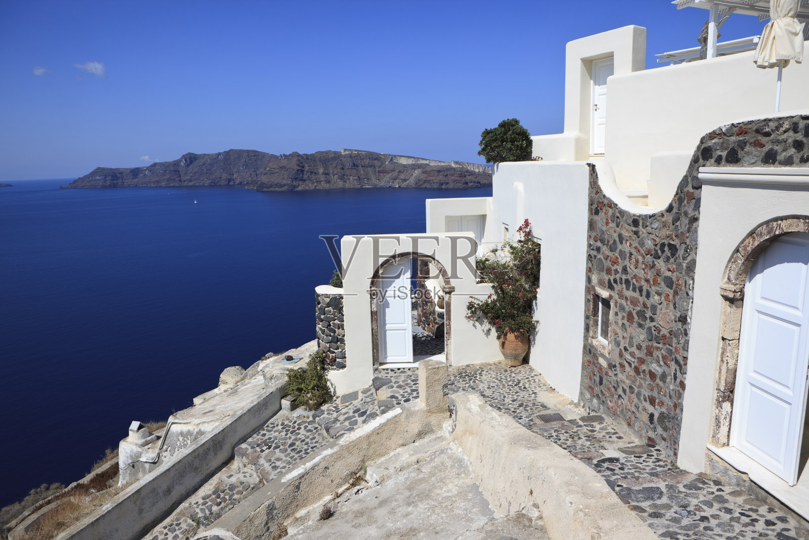 圣托里尼岛伊亚市照片摄影图片