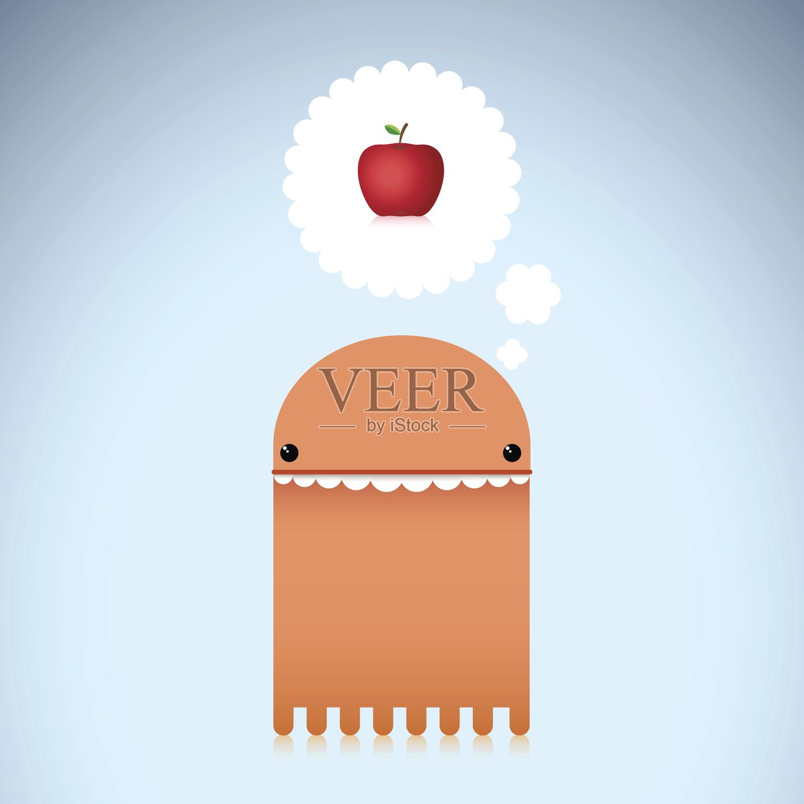 可爱的饥饿矢量人物与苹果梦插画图片素材