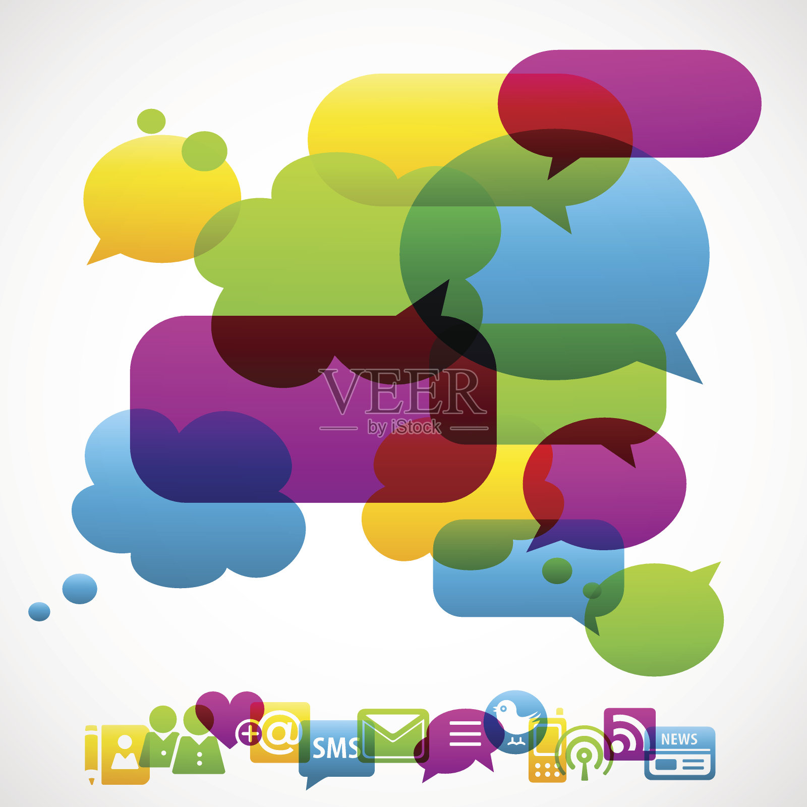 演讲泡沫成分图标素材