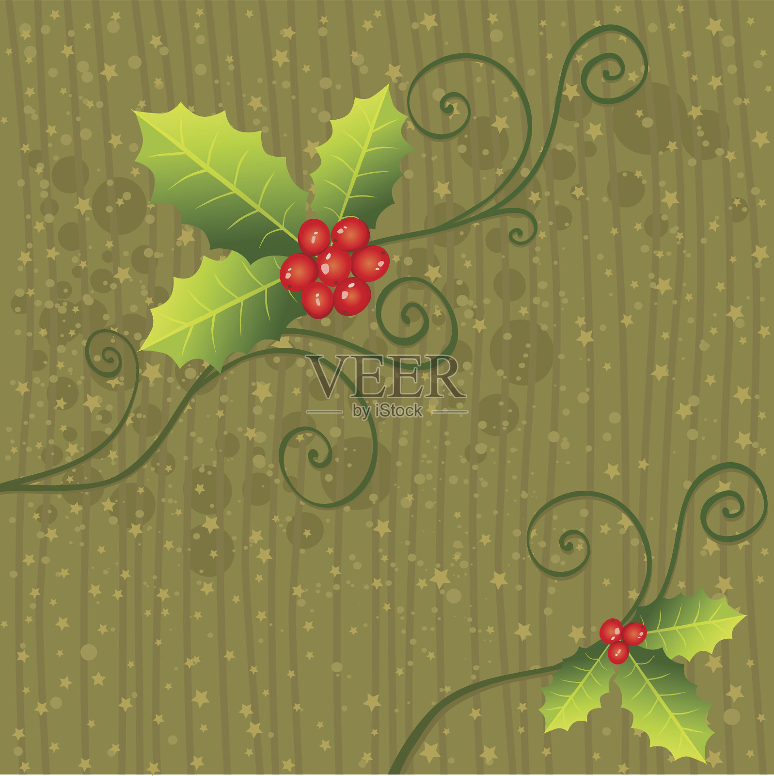 圣诞冬青背景设计模板素材