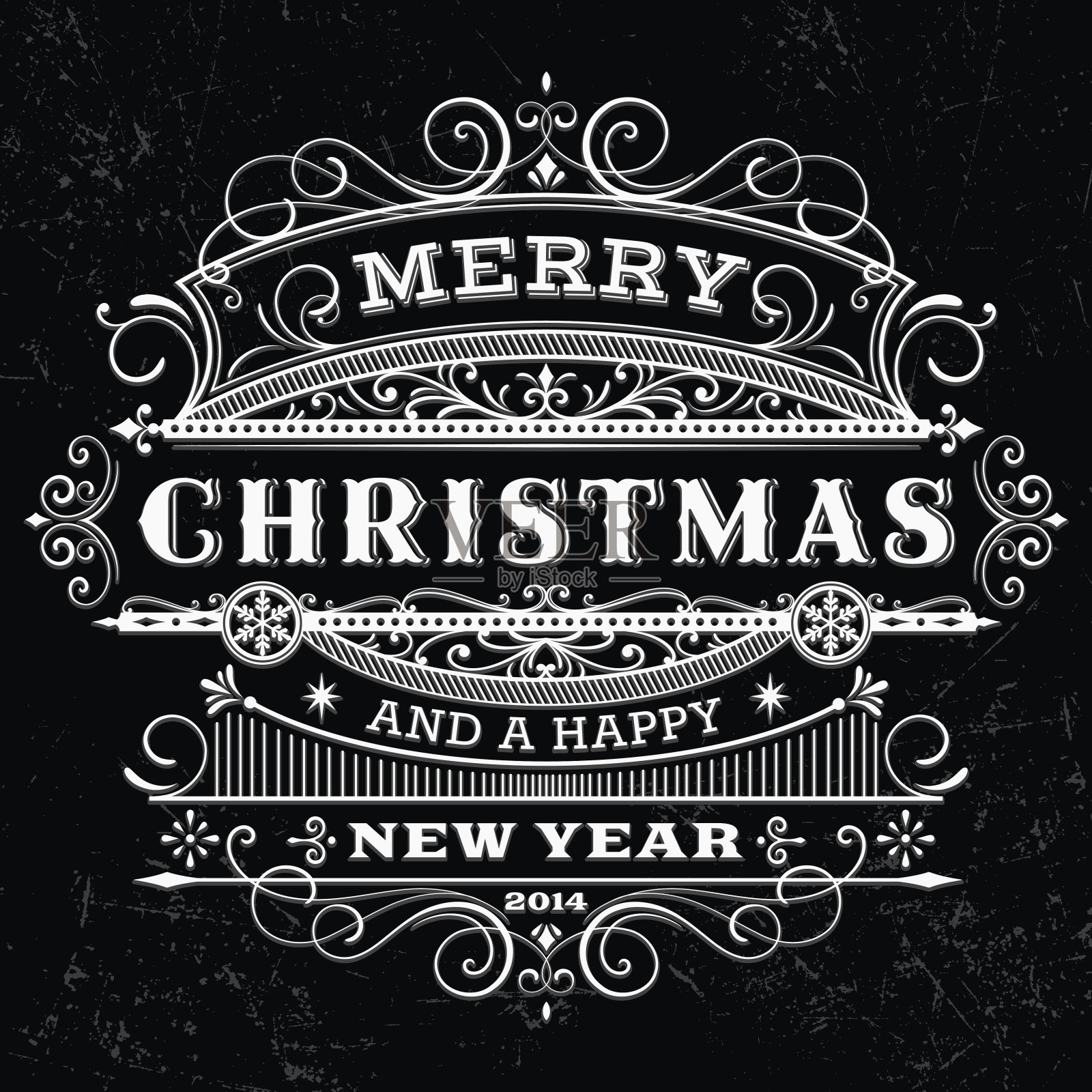 复古圣诞节标志插画图片素材