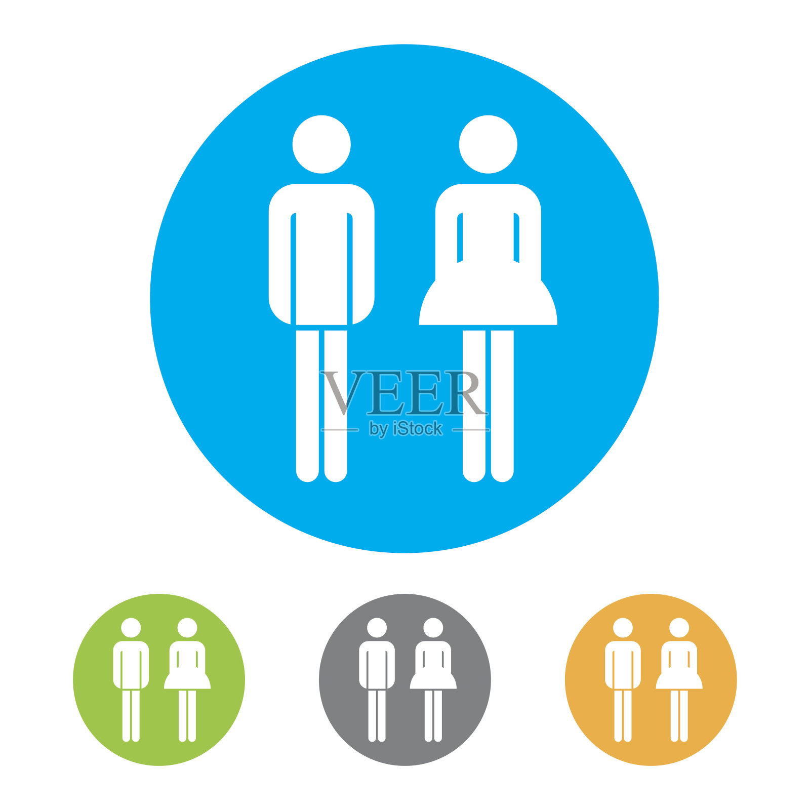 男性和女性的图标。向量图标素材