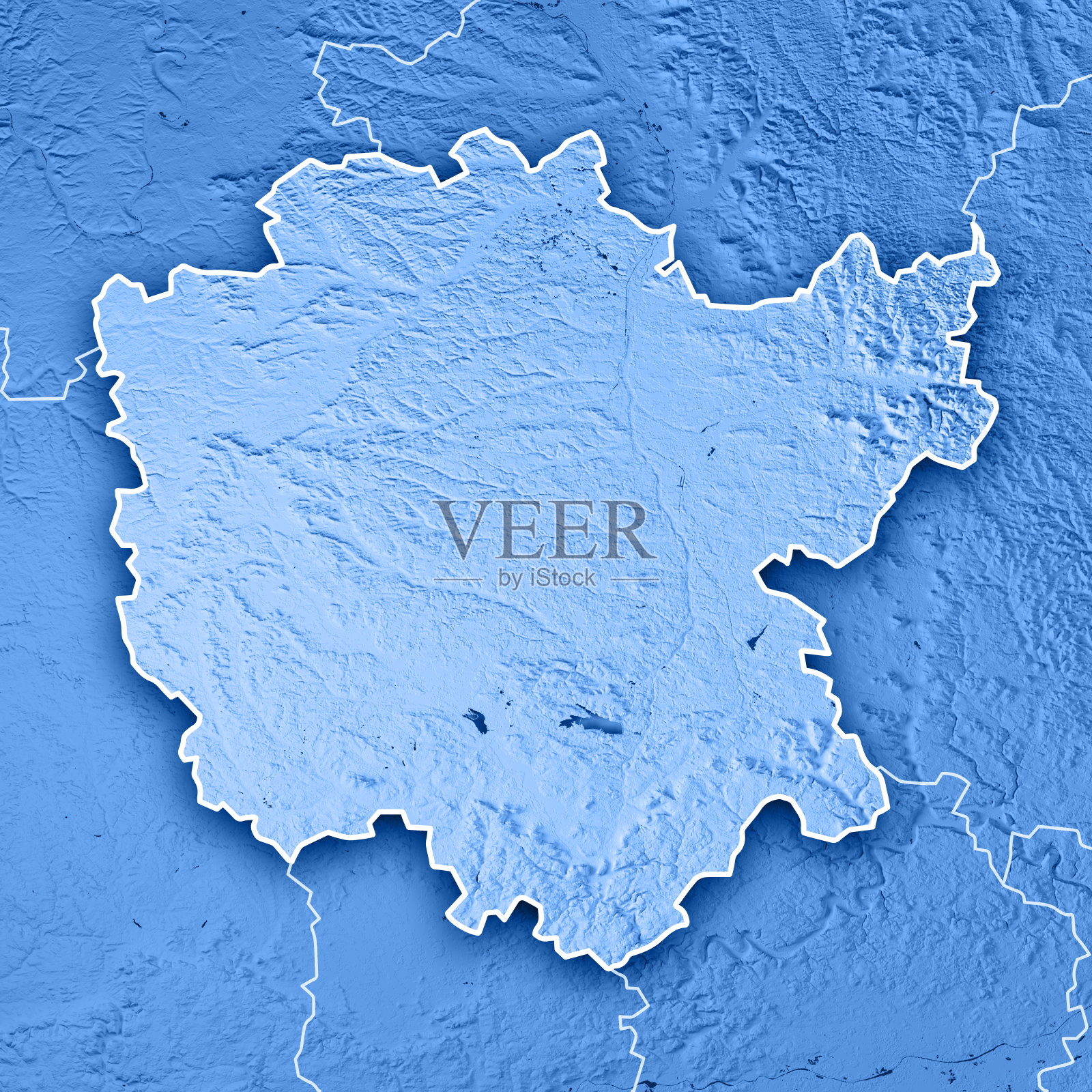 德国拜仁3D渲染地形图蓝色边界照片摄影图片