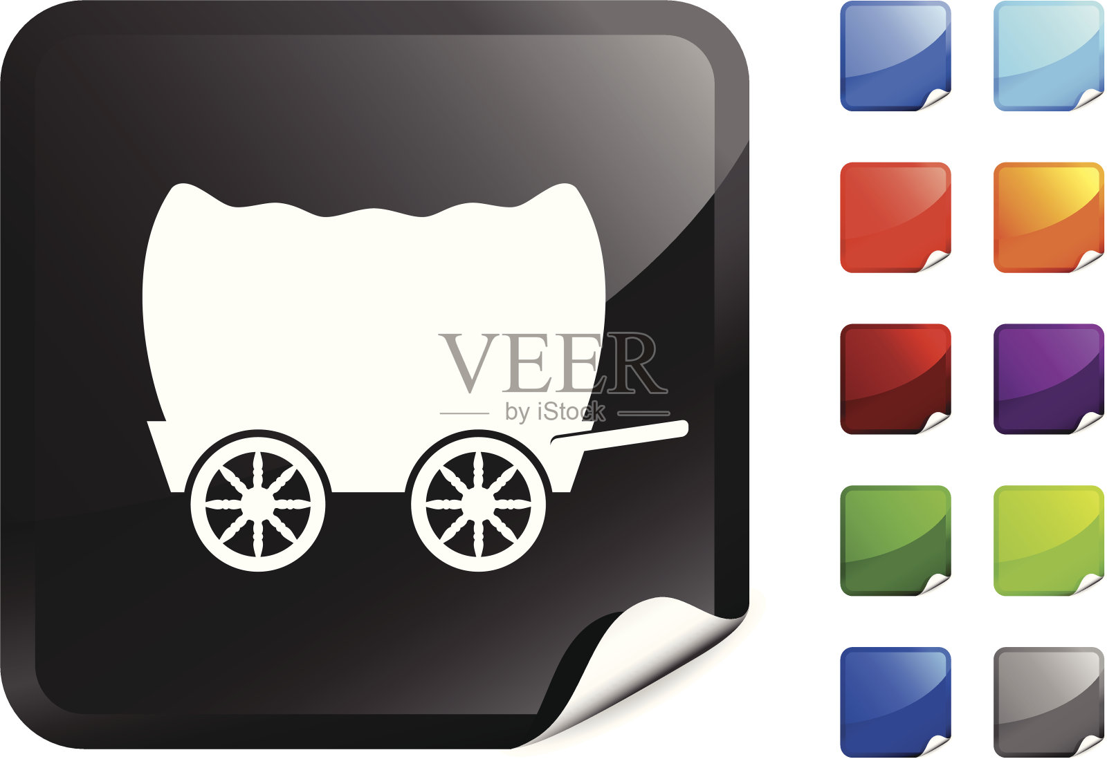 狂野西部马车互联网版税免费矢量艺术插画图片素材