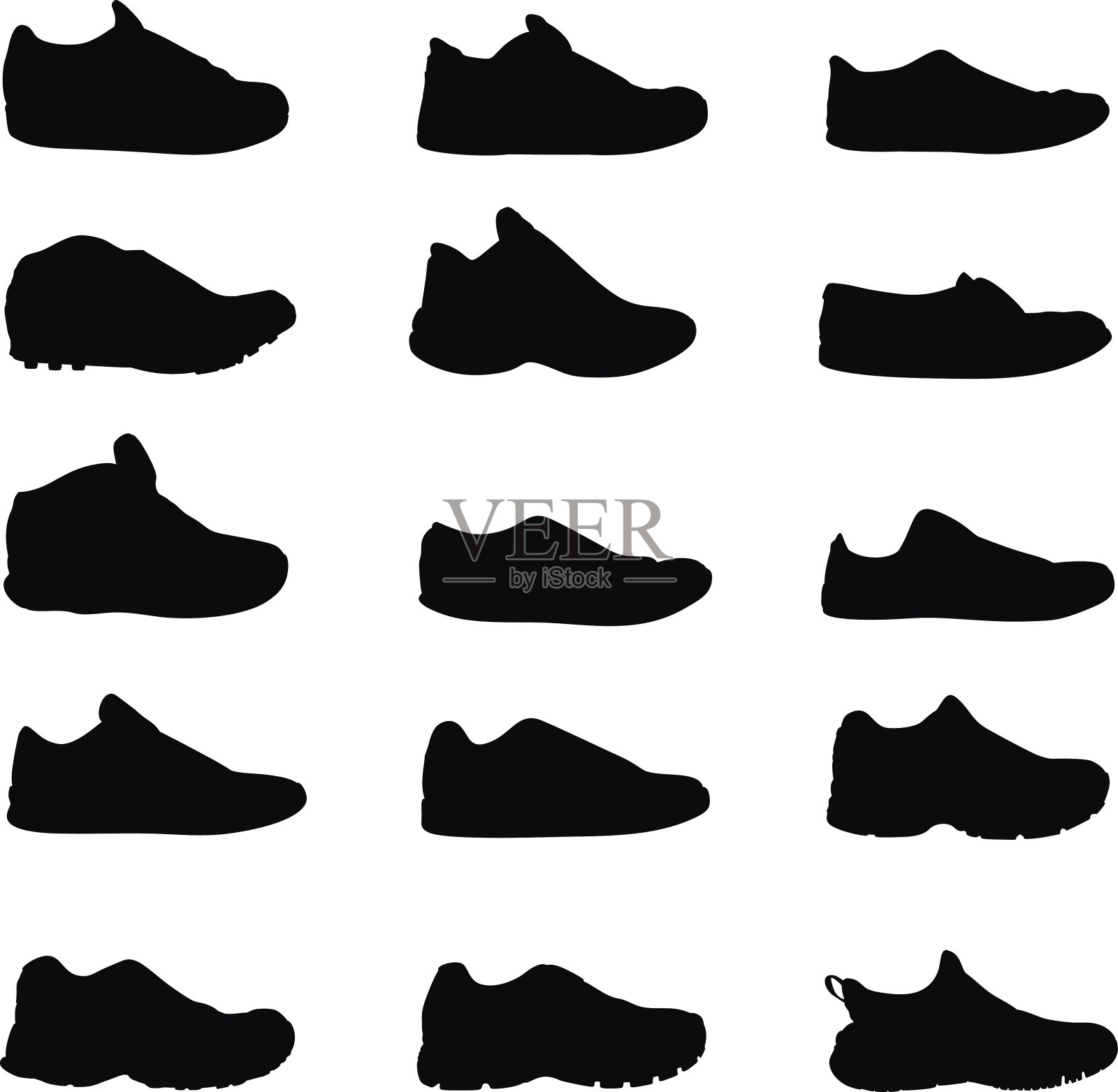 鞋子的剪影插画图片素材