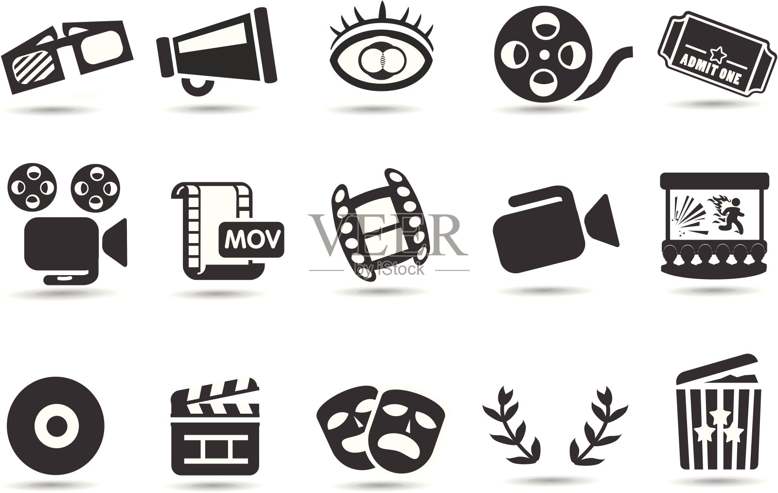 电影院的图标插画图片素材