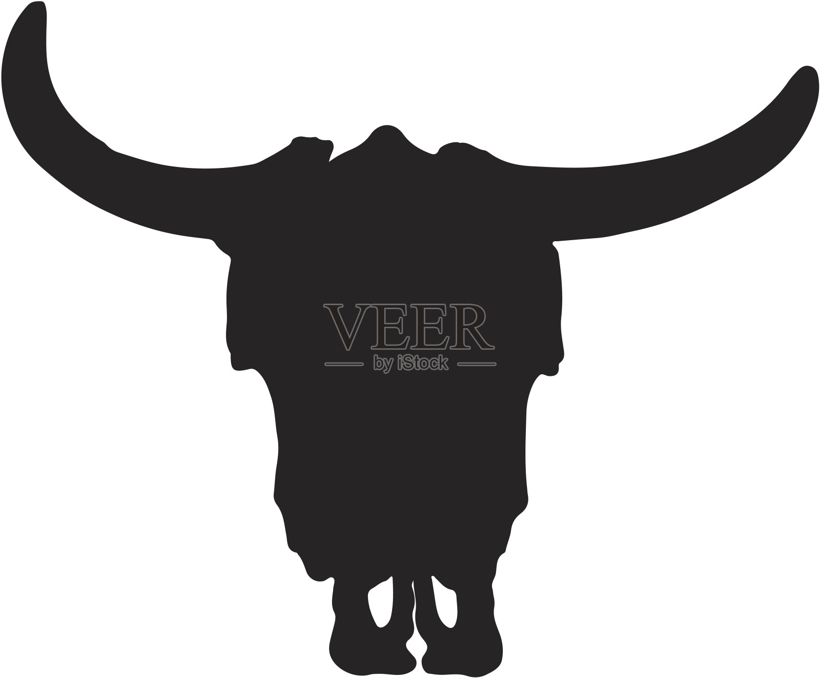 牛头骨轮廓设计元素图片