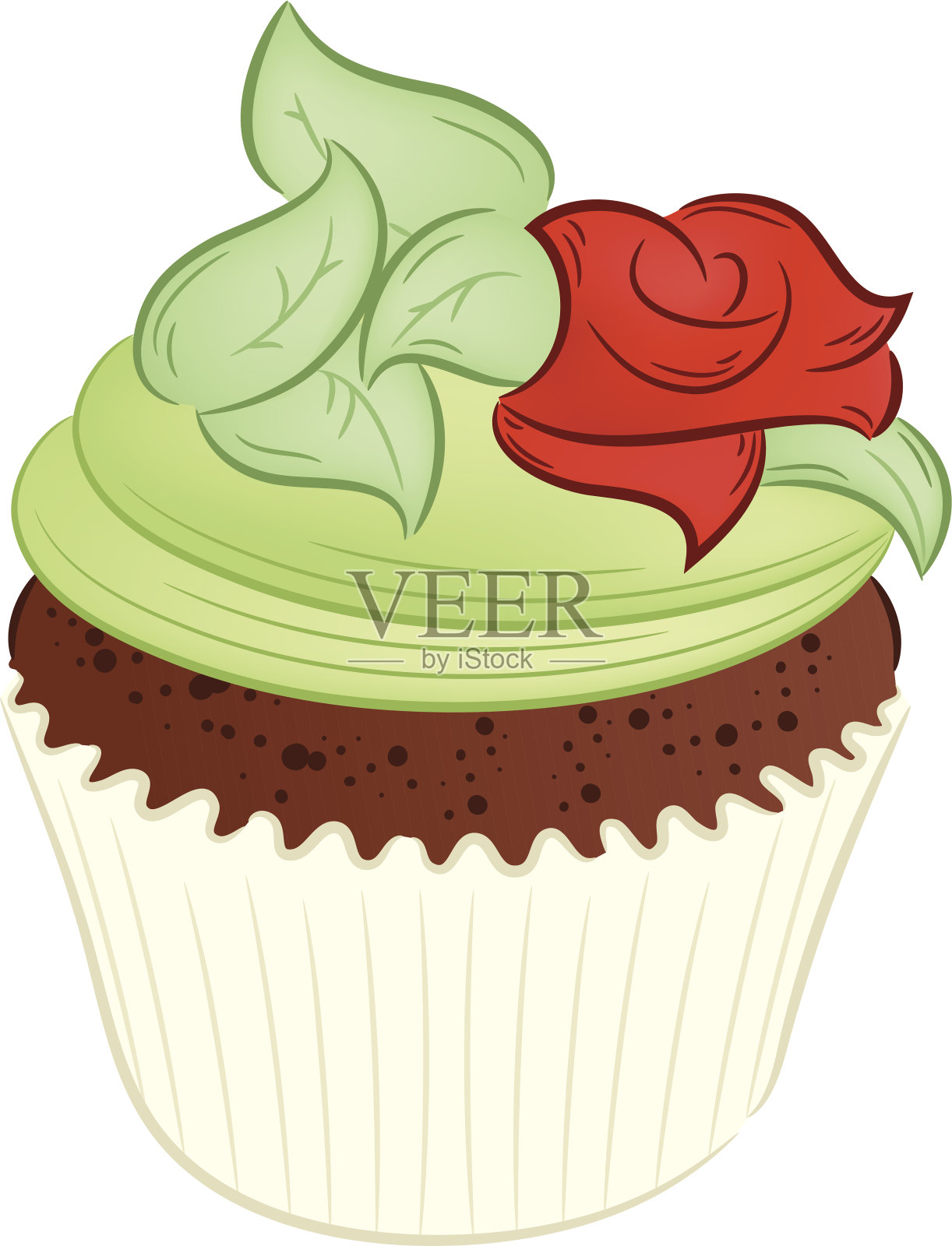 玫瑰花卉蛋糕插画图片素材