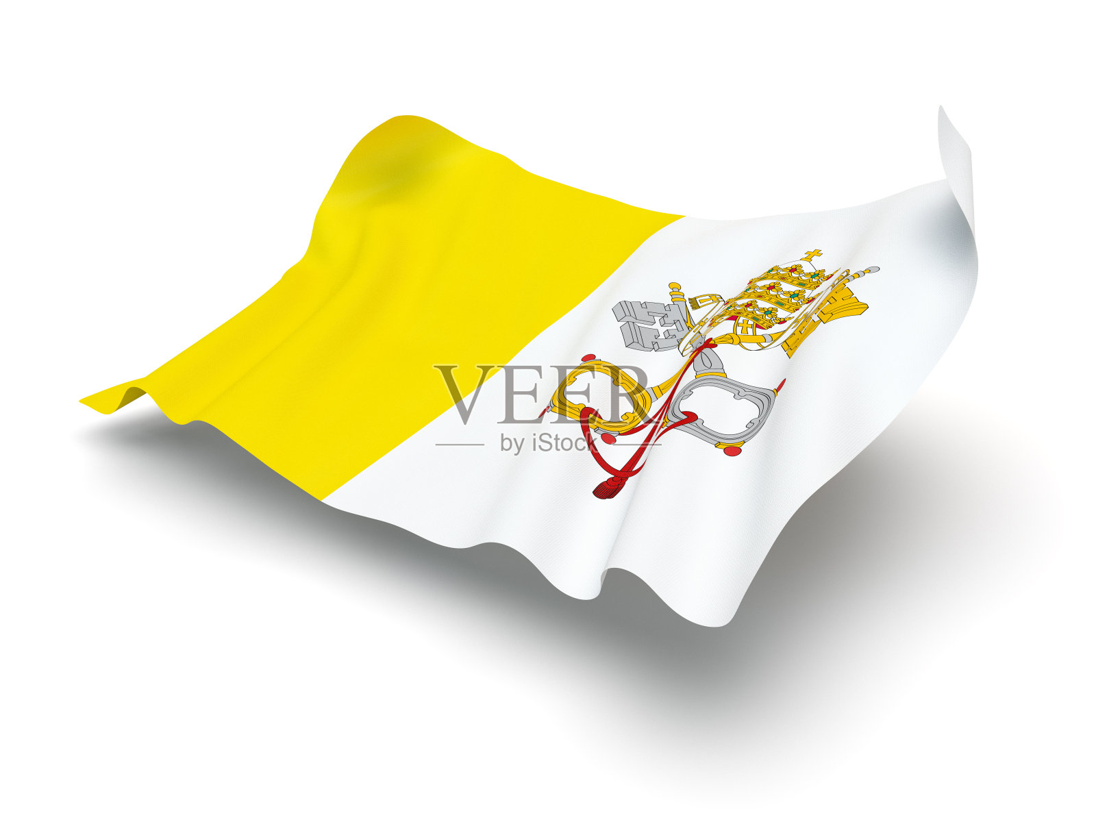 盘旋的梵蒂冈旗(剪影小径)照片摄影图片