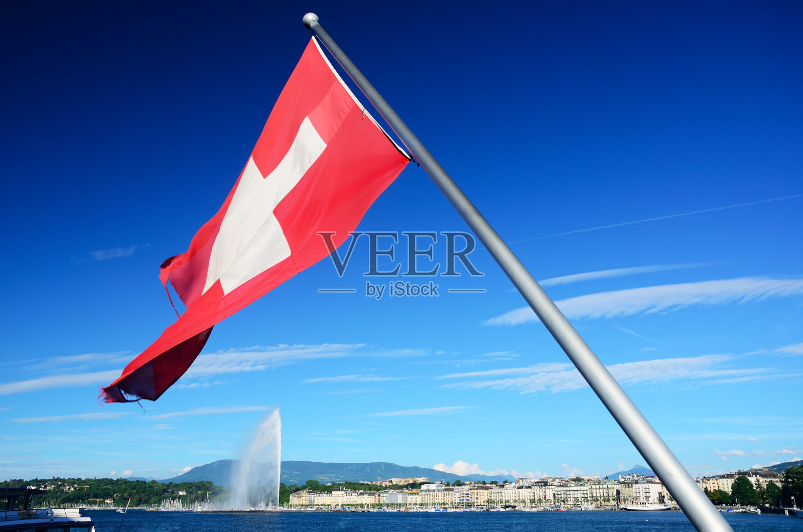 瑞士日内瓦湖畔照片摄影图片