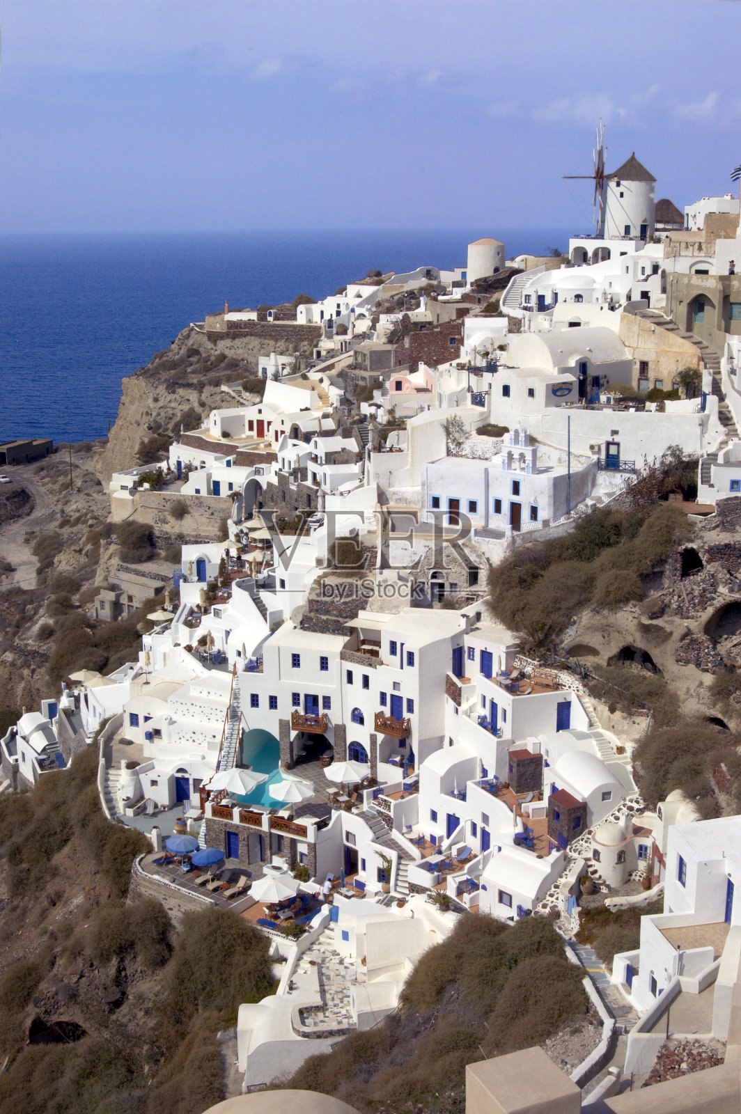 圣托里尼岛的观点照片摄影图片