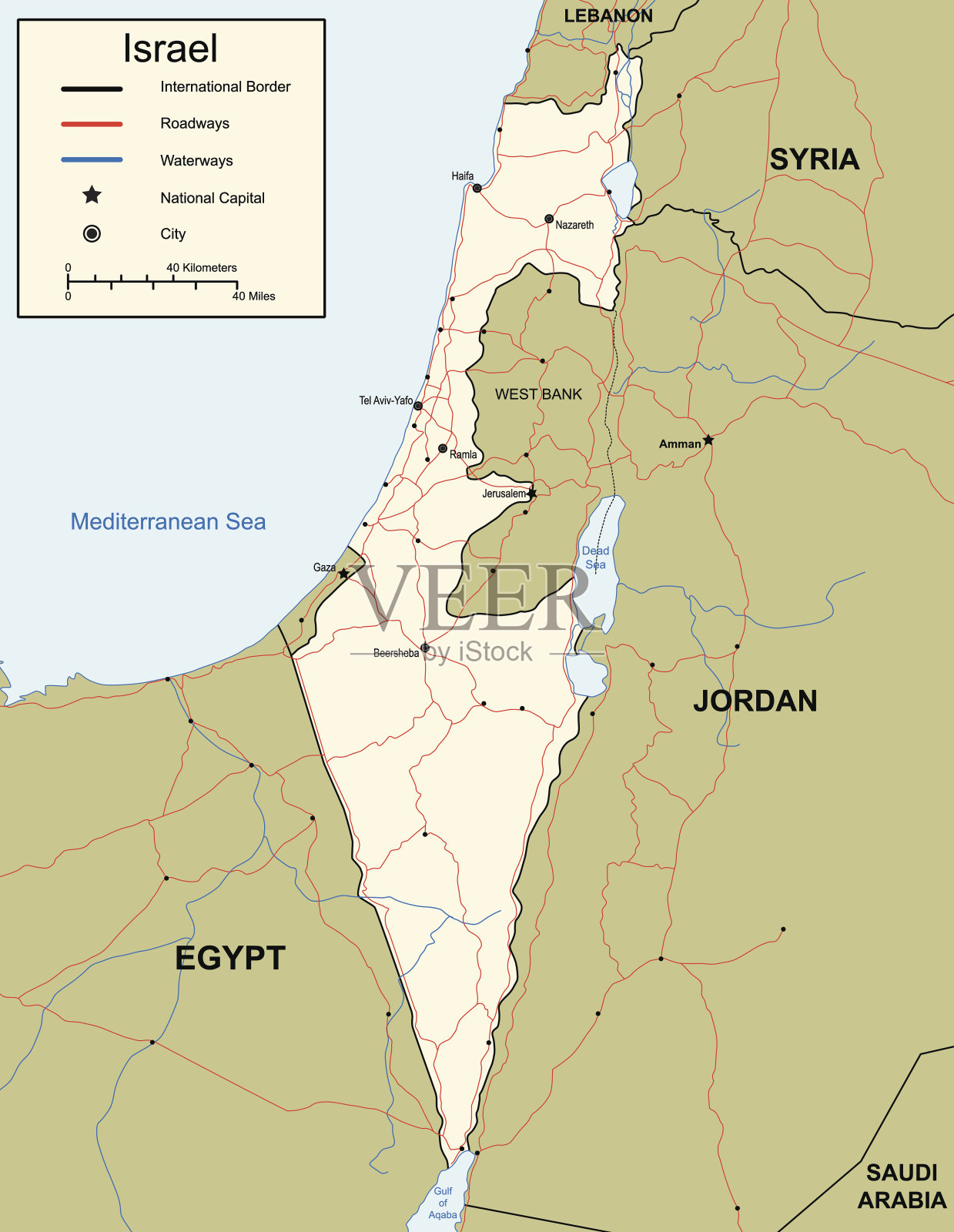 以色列的地图插画图片素材