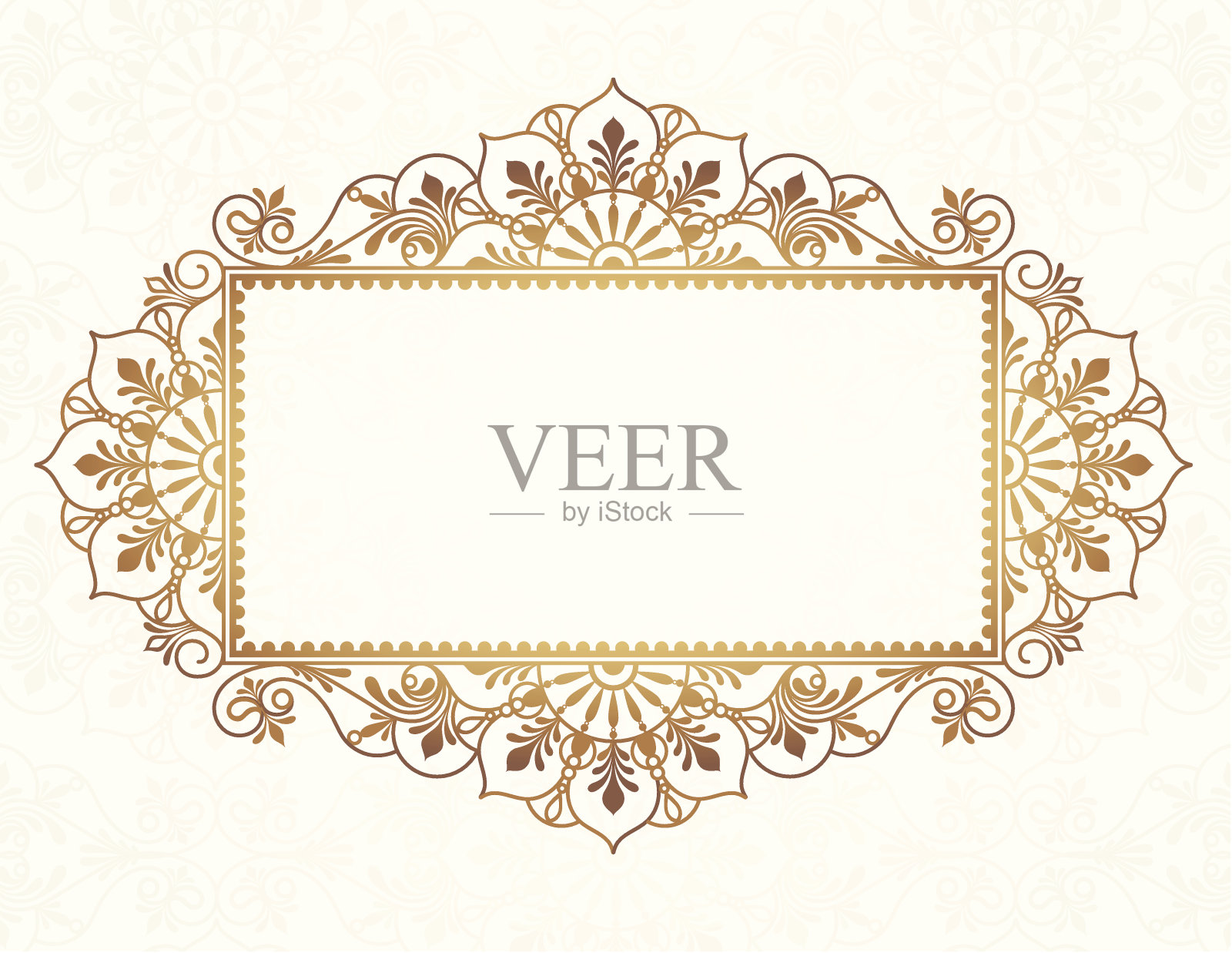 花边框架棕色对白色插画图片素材