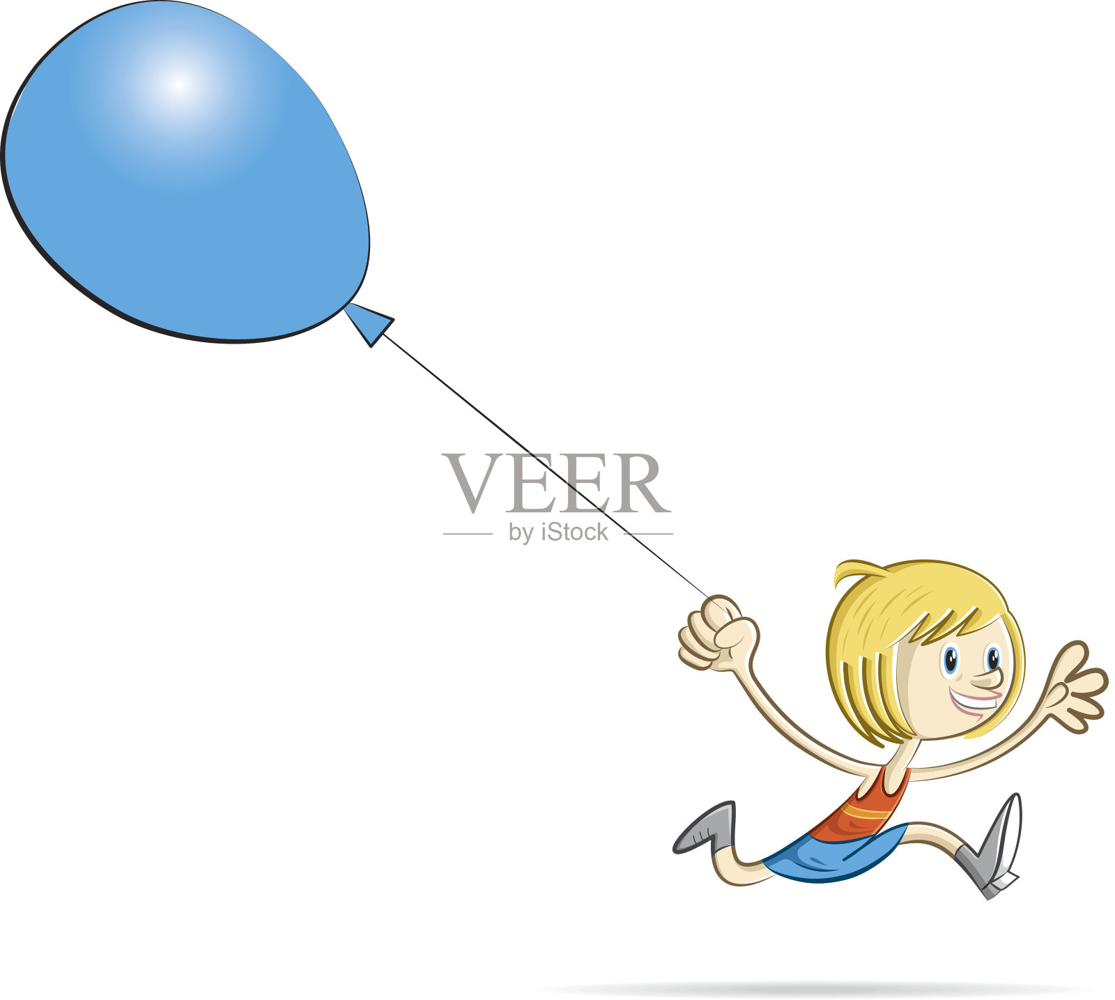 跑步的女孩插画图片素材