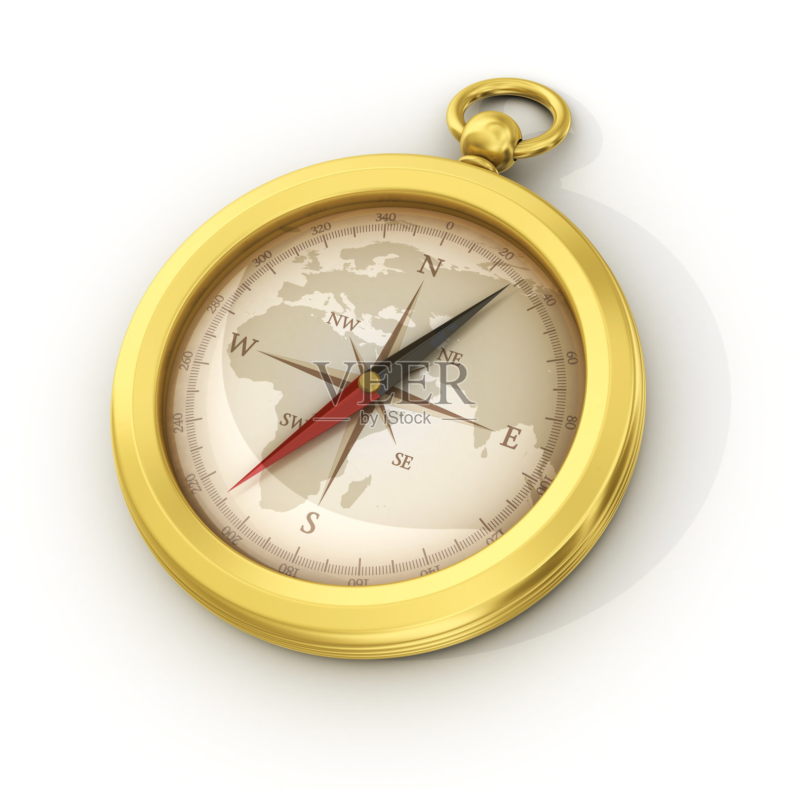 非洲和欧洲的黄金罗盘照片摄影图片
