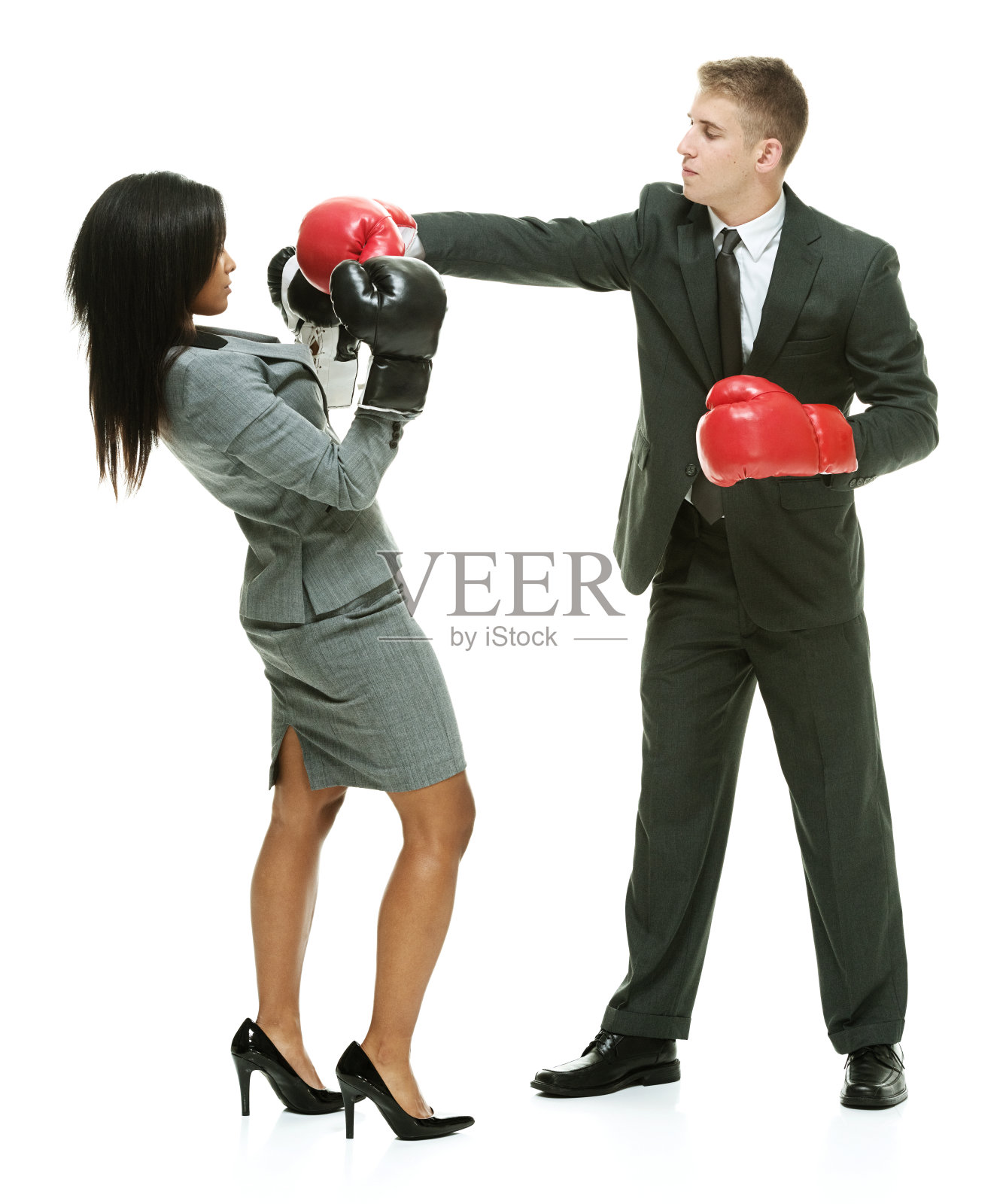 商人战斗的女商人照片摄影图片