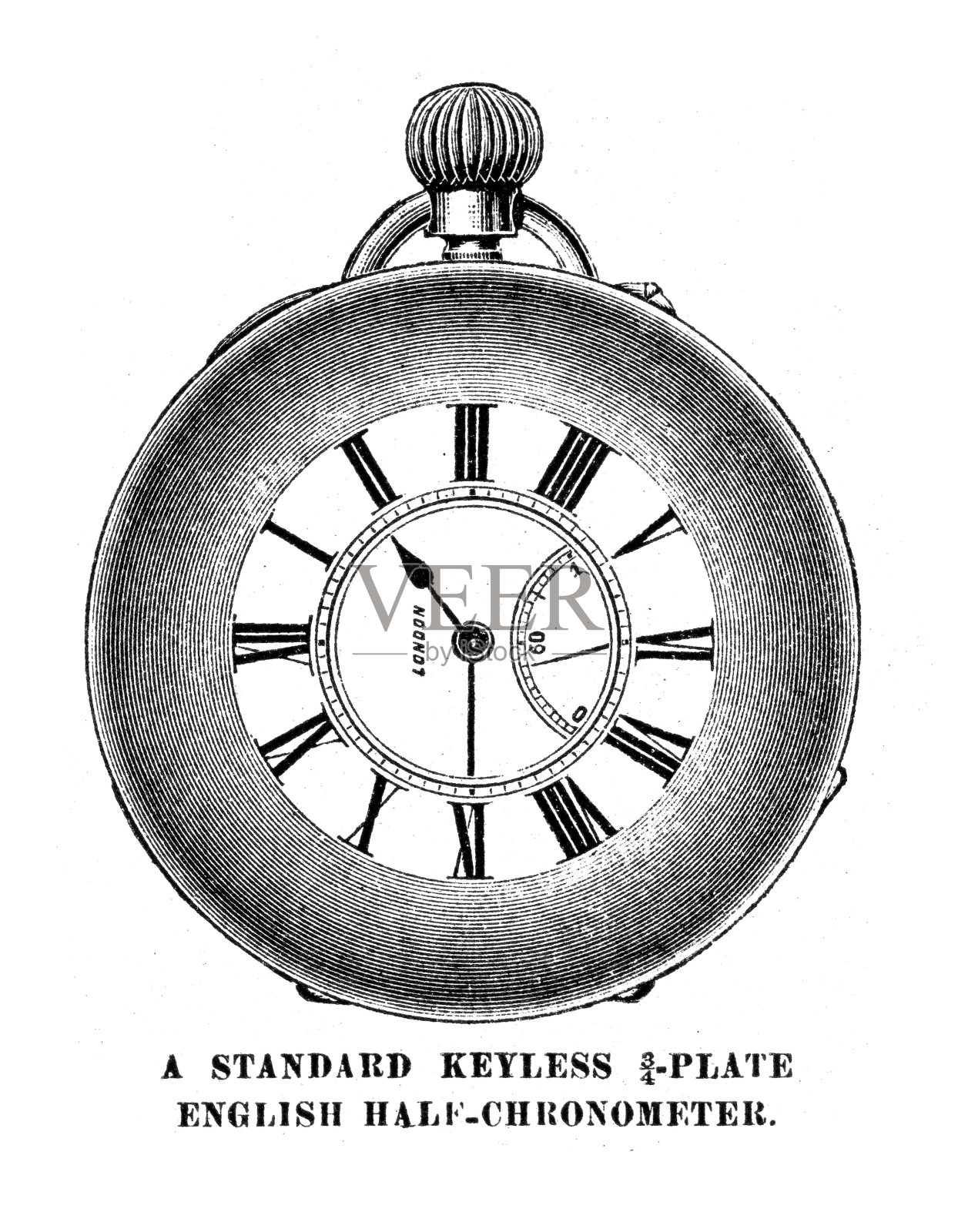 维多利亚时代的怀表插画图片素材