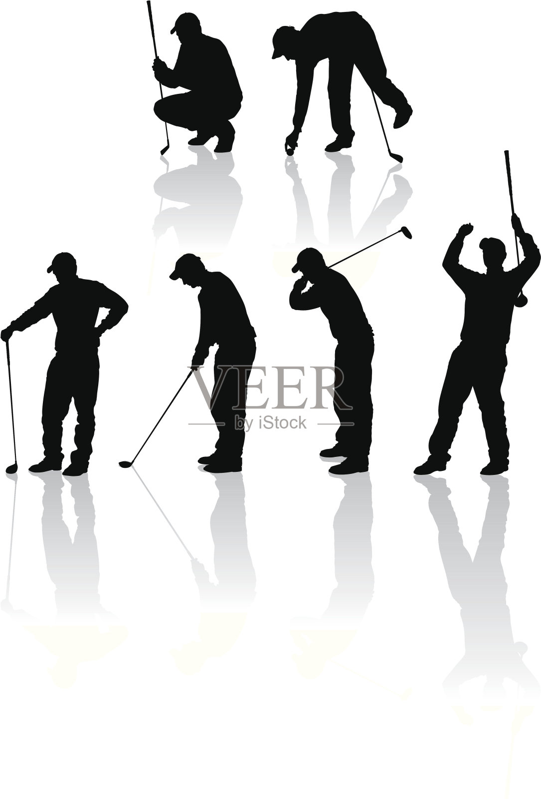 详细的高尔夫轮廓插画图片素材