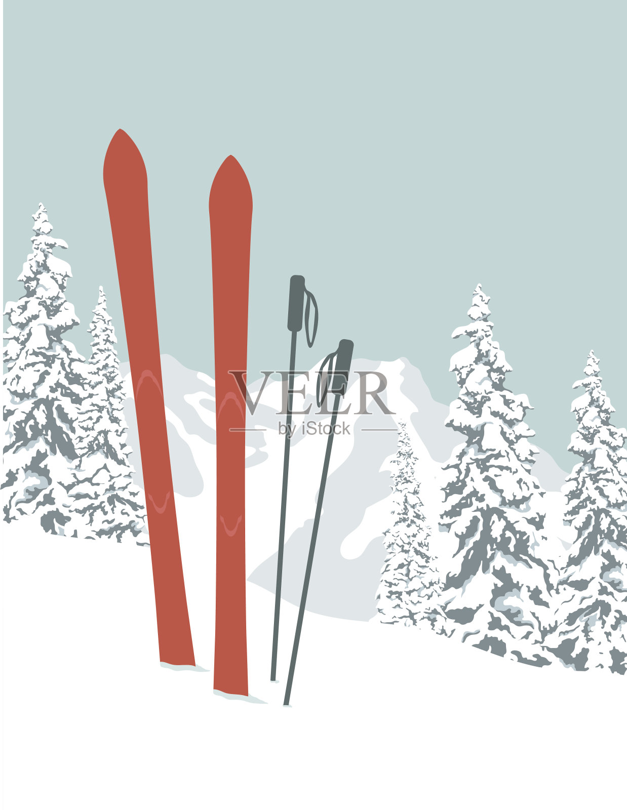 滑雪板插画图片素材