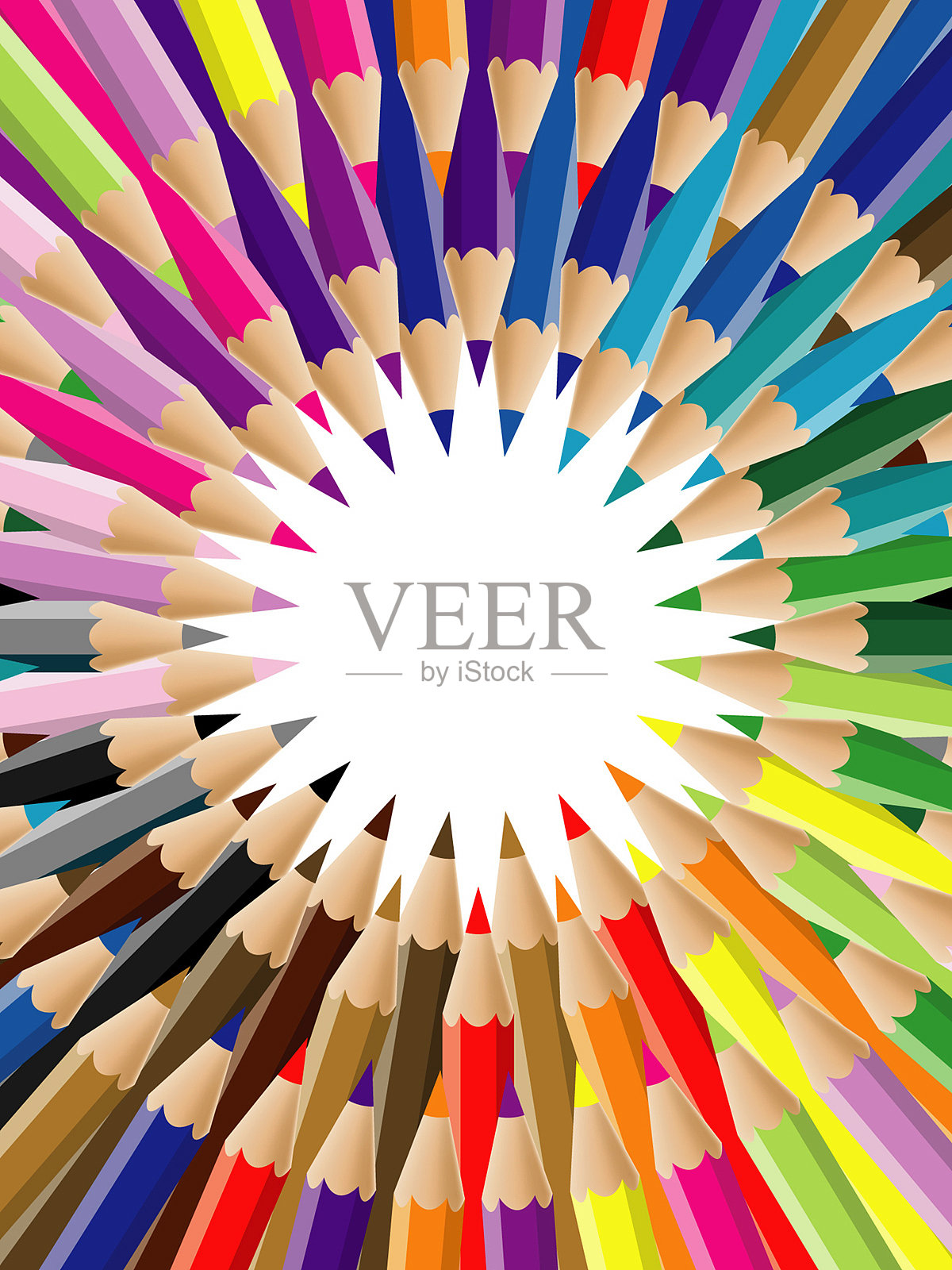 圆铅笔两插画图片素材