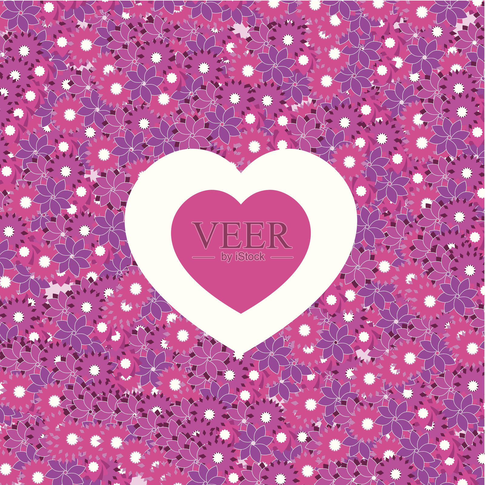 情人节的心和花插画图片素材