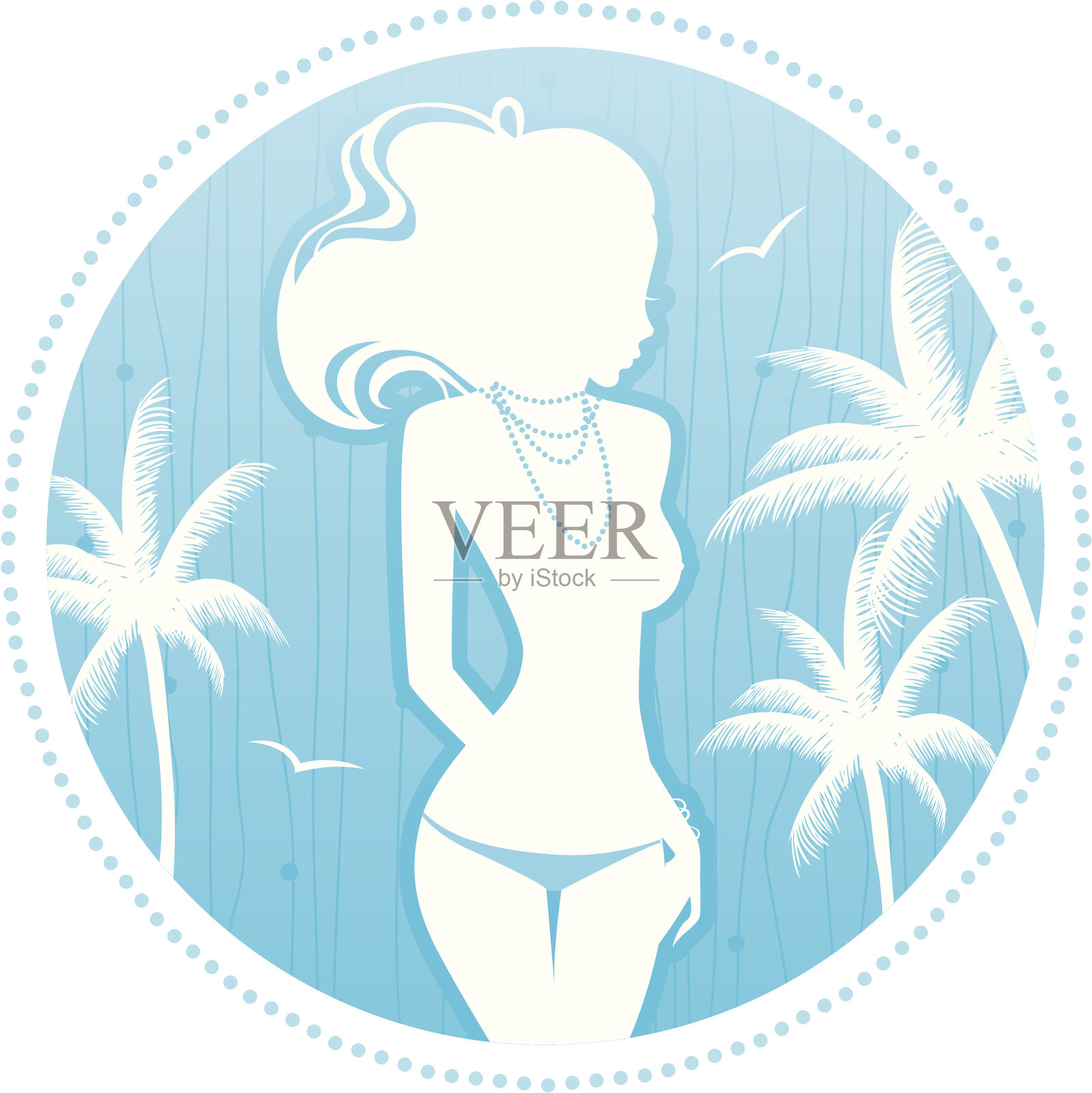 夏天的女孩插画图片素材