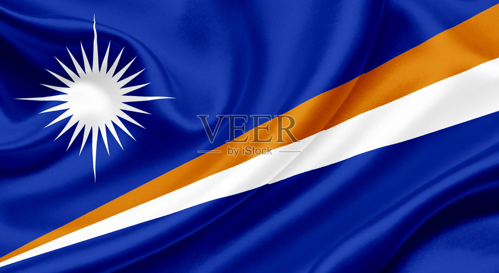 马绍尔群岛飘扬的旗帜照片摄影图片