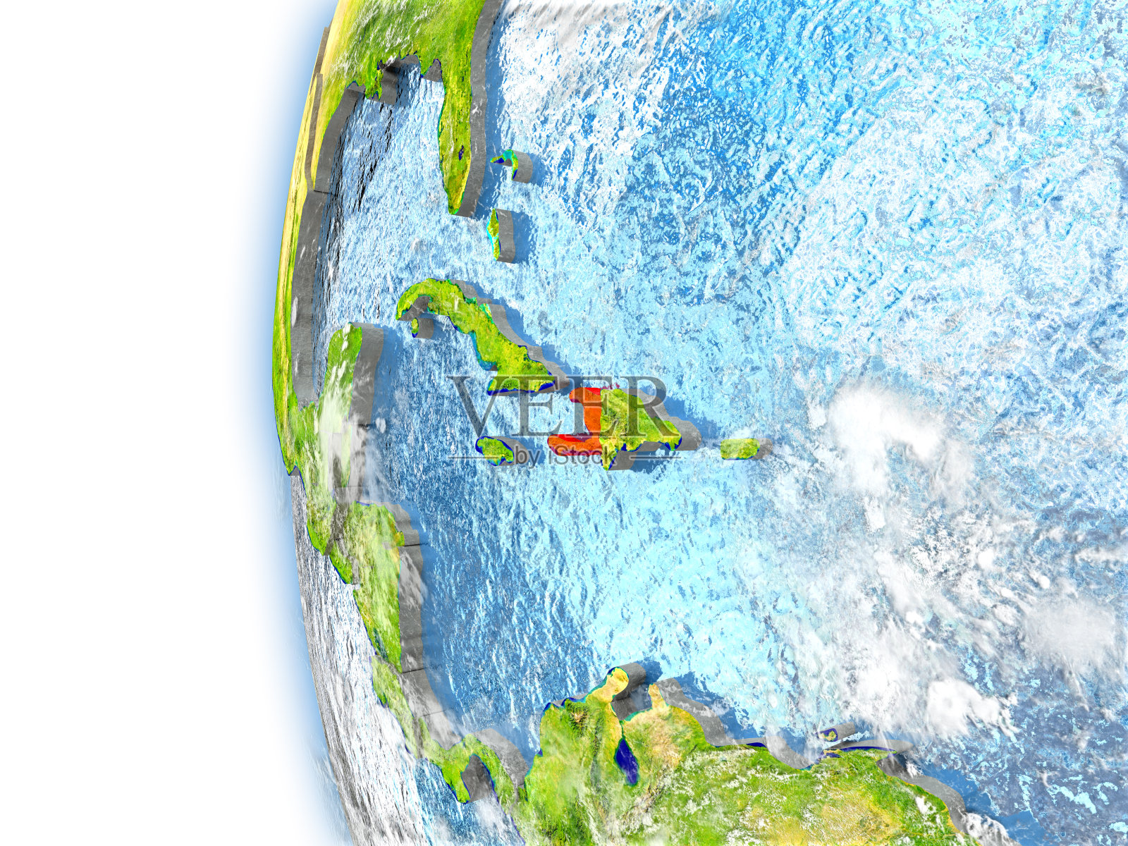 在地球模型上的海地照片摄影图片