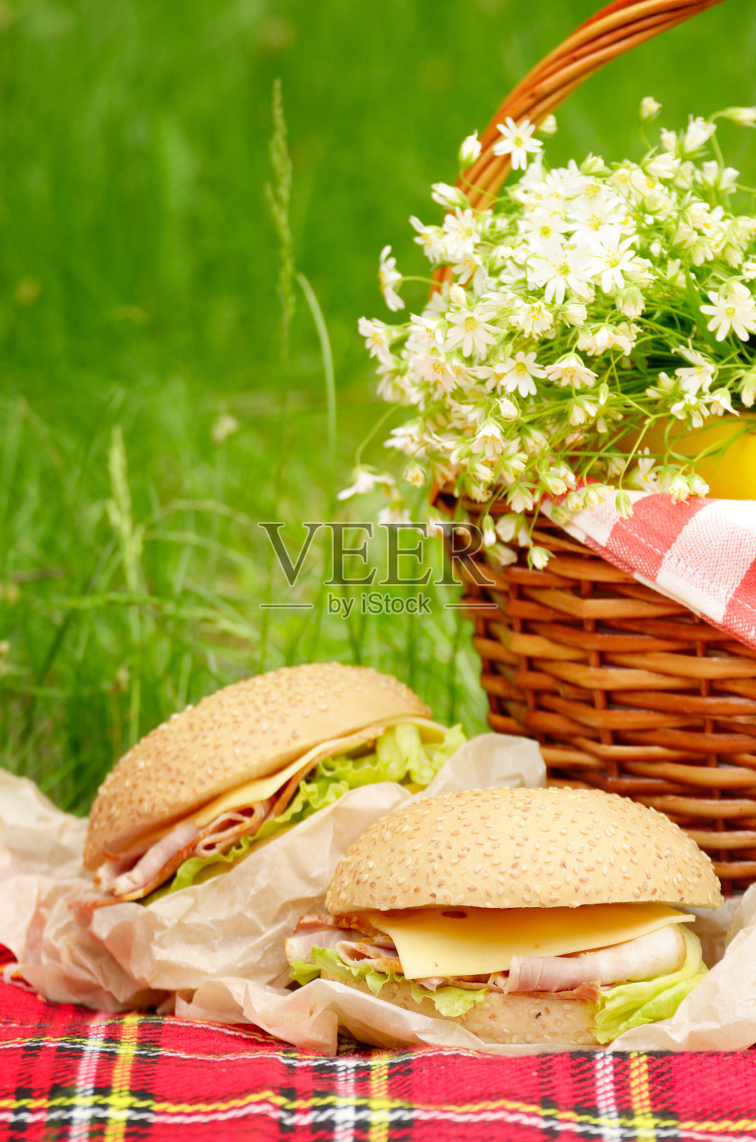 野餐篮照片摄影图片