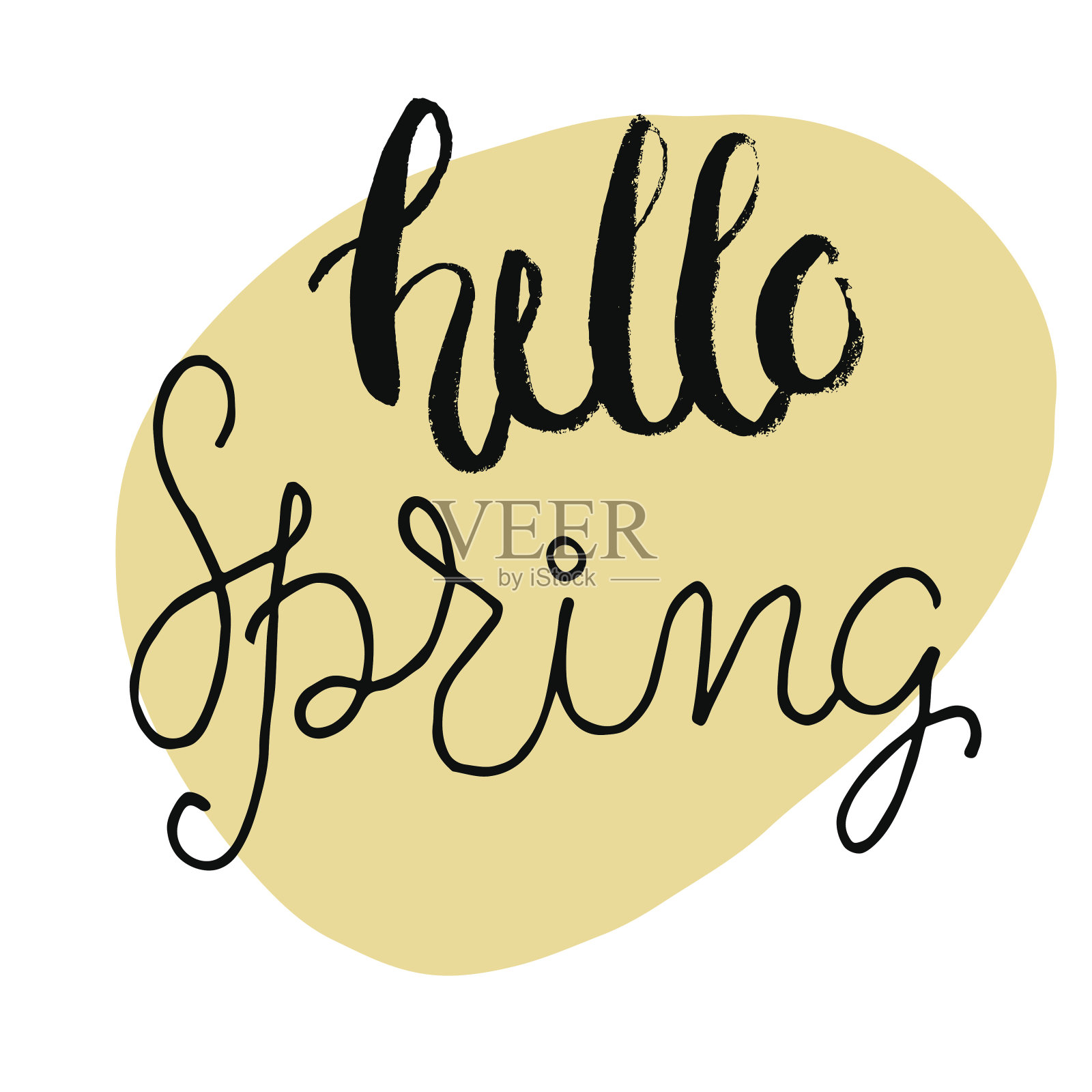 复活节贺卡-你好春天插画图片素材