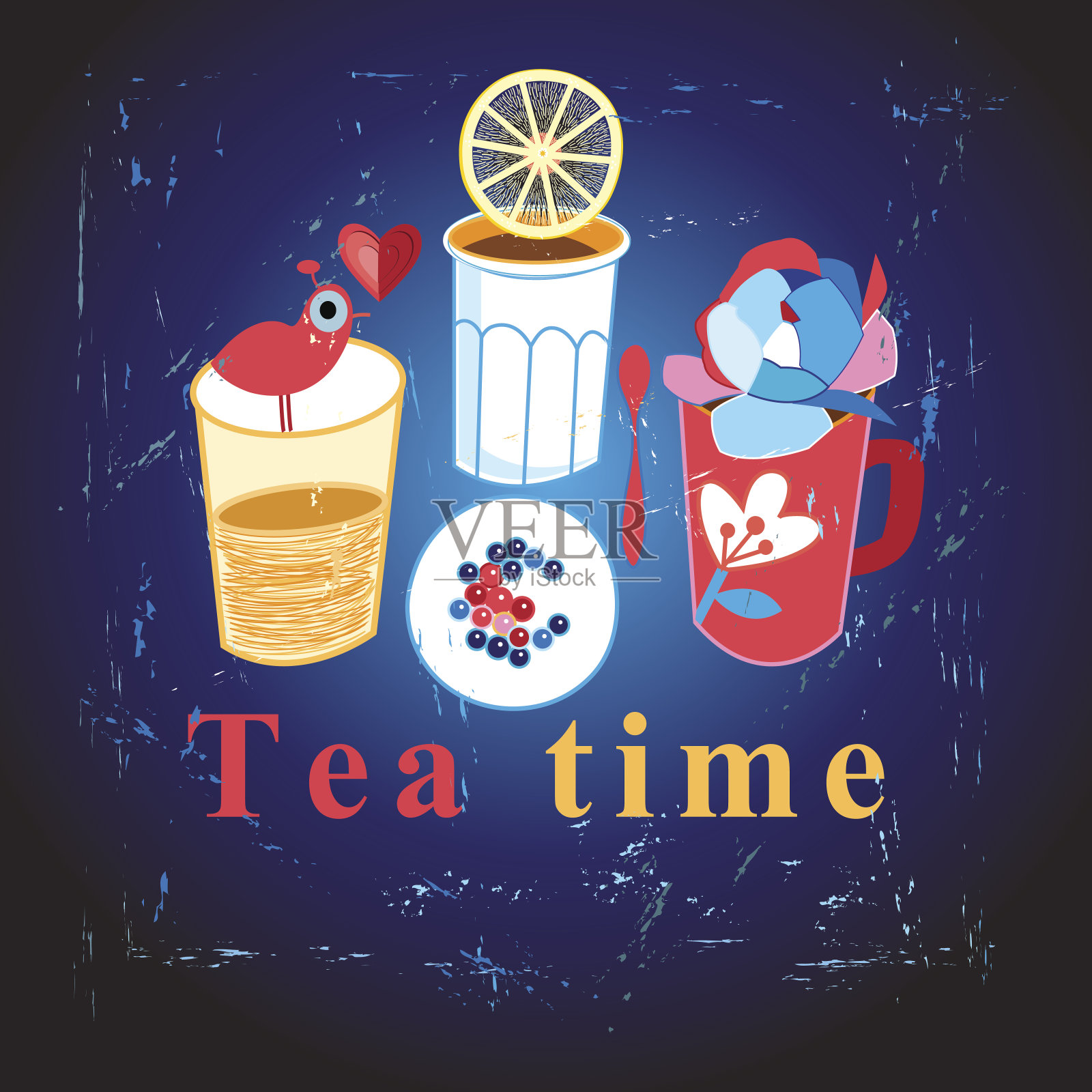 存量向量茶时间插画图片素材