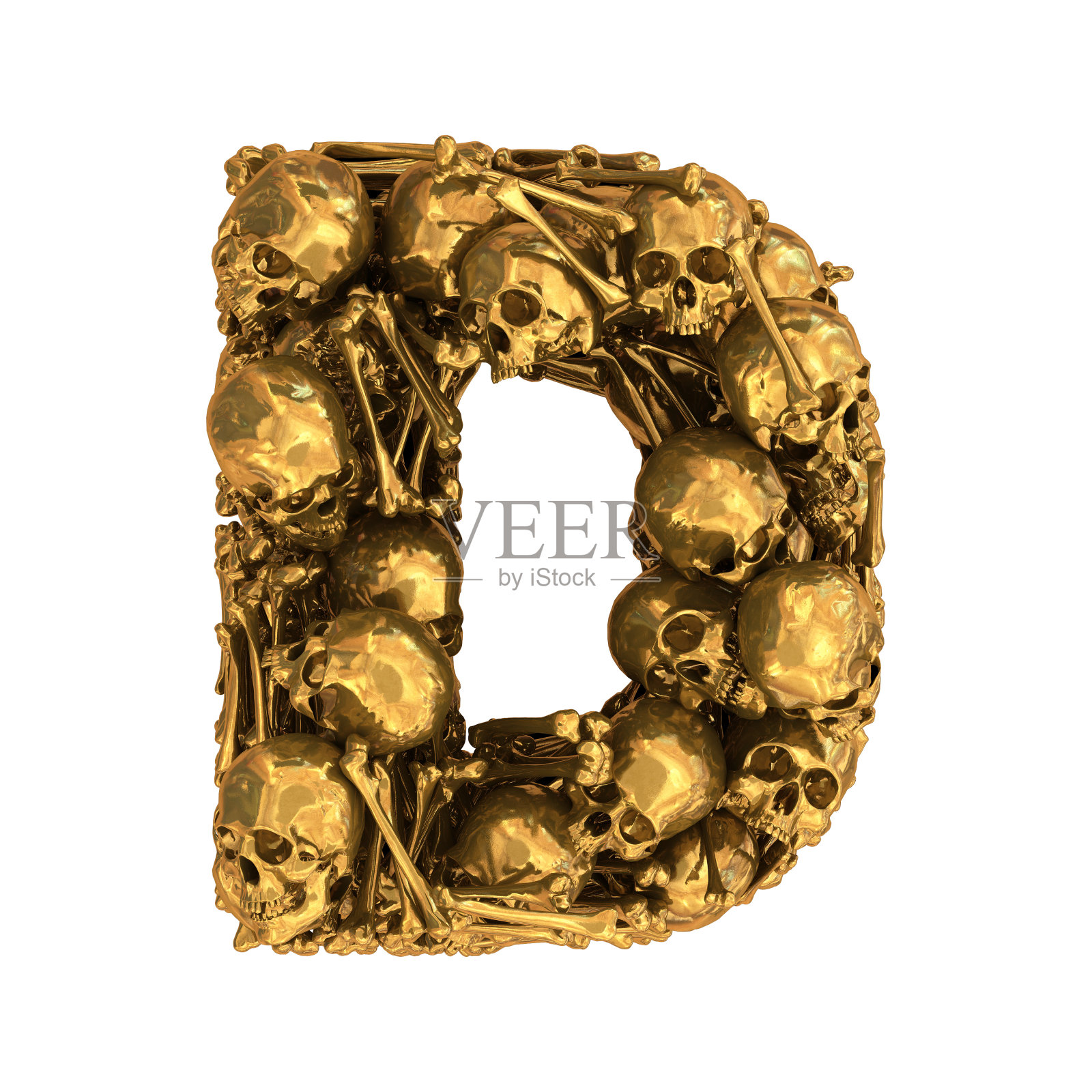 金色骷髅字体。照片摄影图片