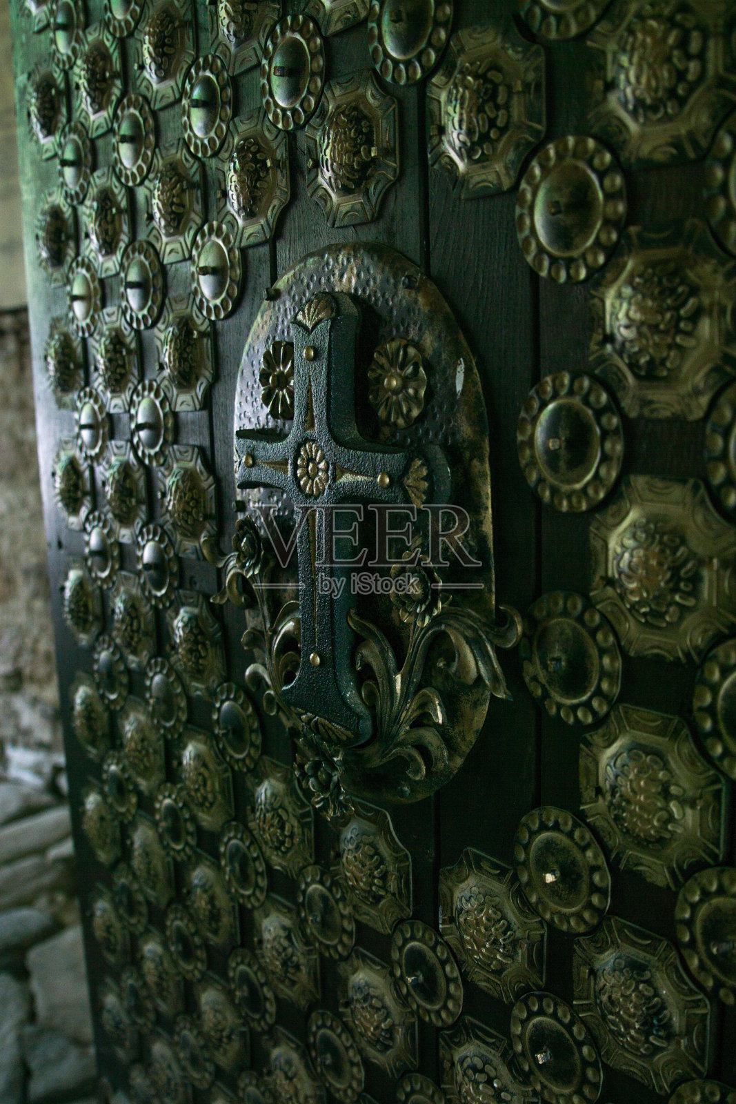 修道院的铸铁大门照片摄影图片