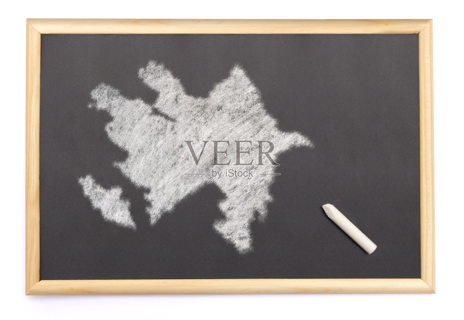 黑板上画着阿塞拜疆的形状。照片摄影图片