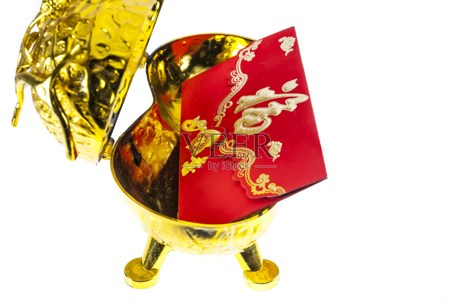 春节红包和装饰品,金一桶照片摄影图片