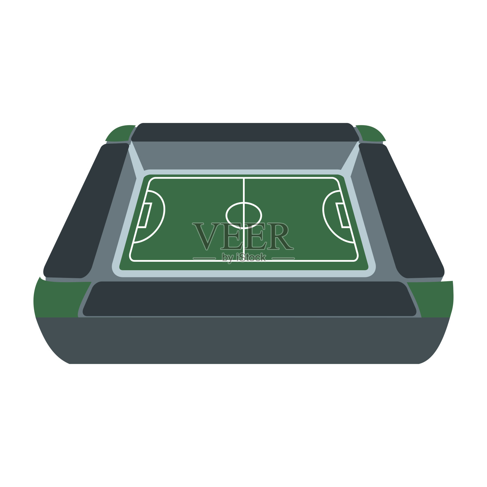 方形足球场图标插画图片素材