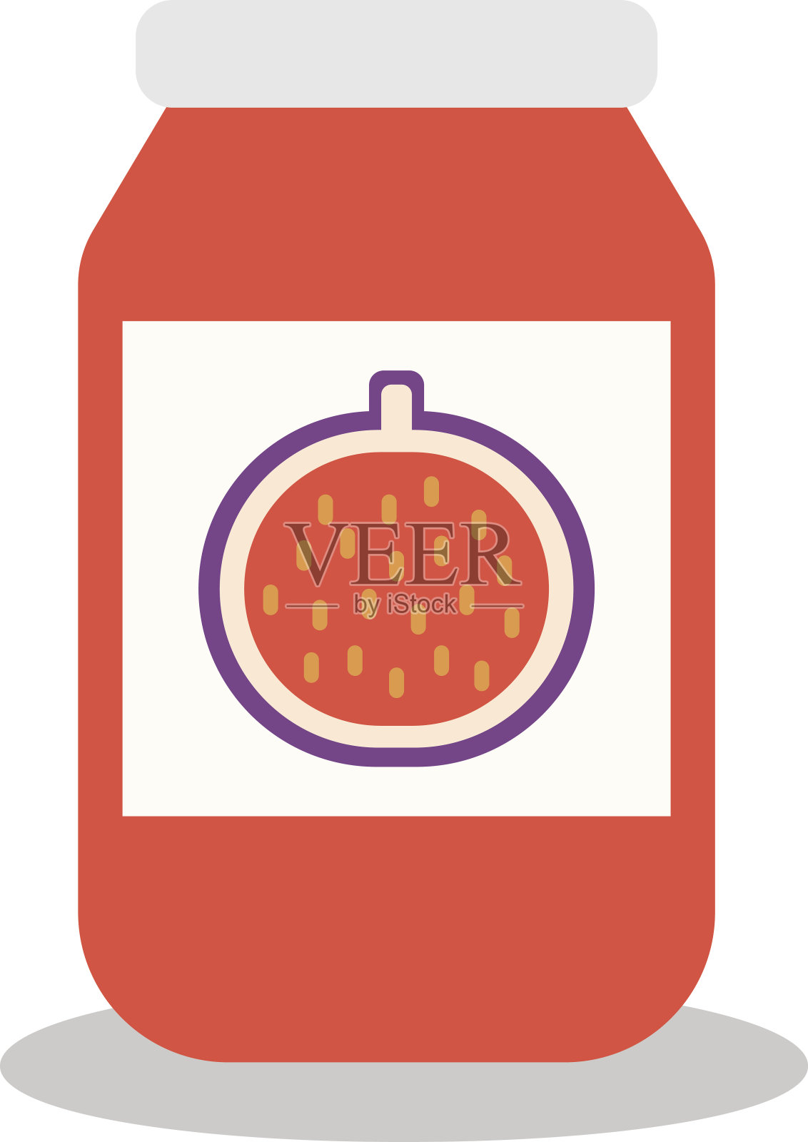 装水果和浆果酱的罐子插画图片素材