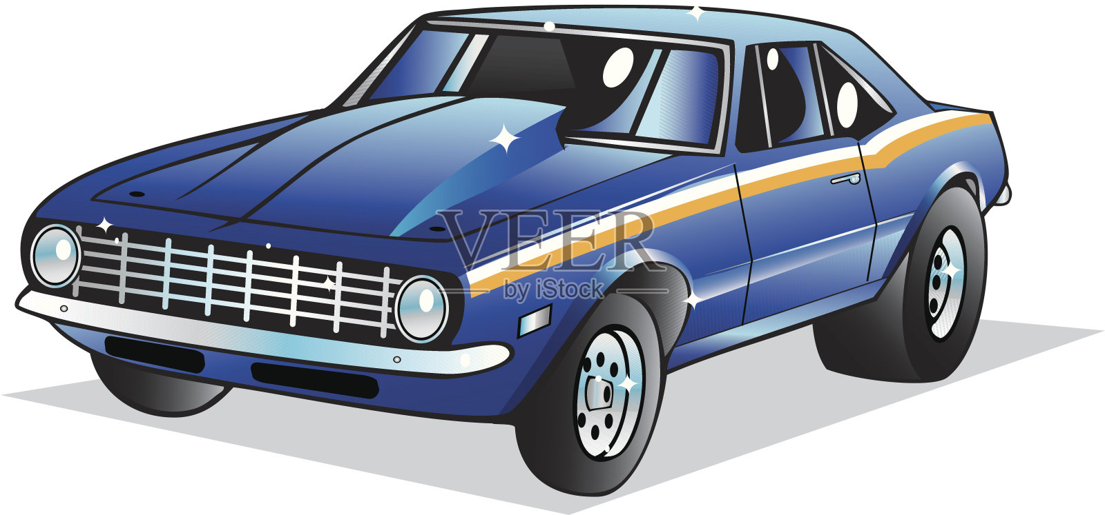 大黄蜂车拖插画图片素材