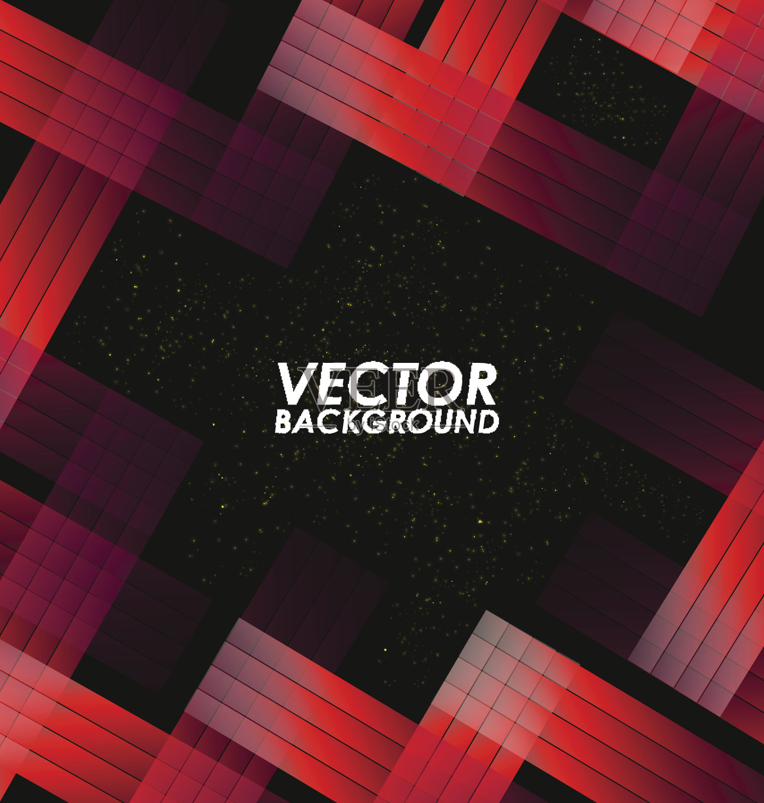 抽象红色方块与空间的文本。插画图片素材