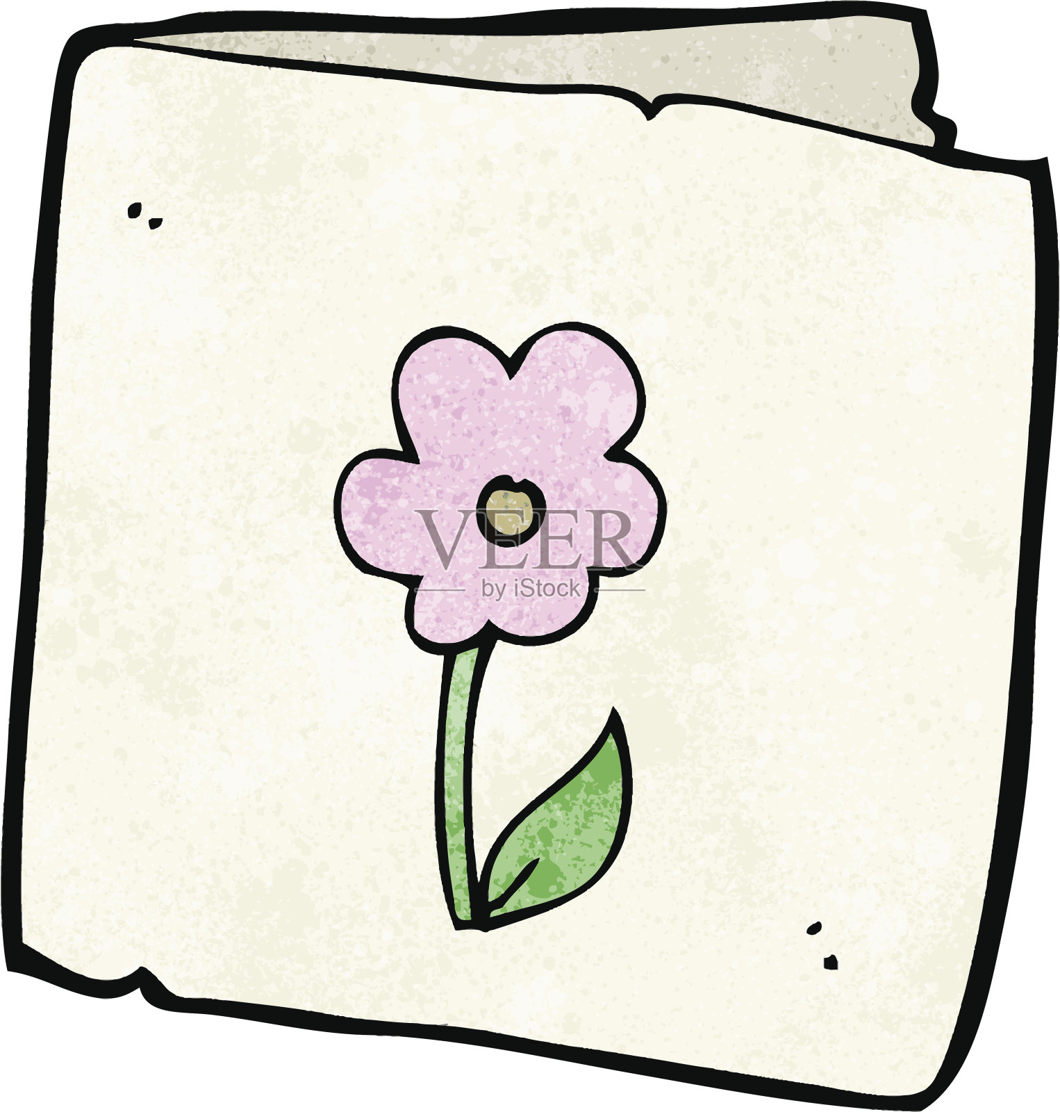 卡通鲜花贺卡插画图片素材