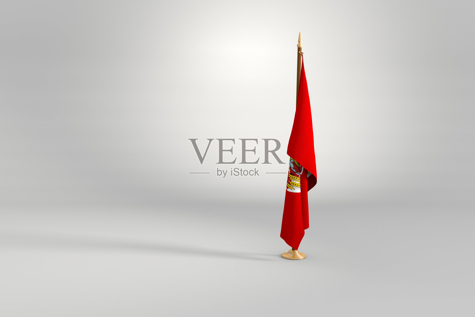 苏联孤立的旗帜桅杆3d插图照片摄影图片