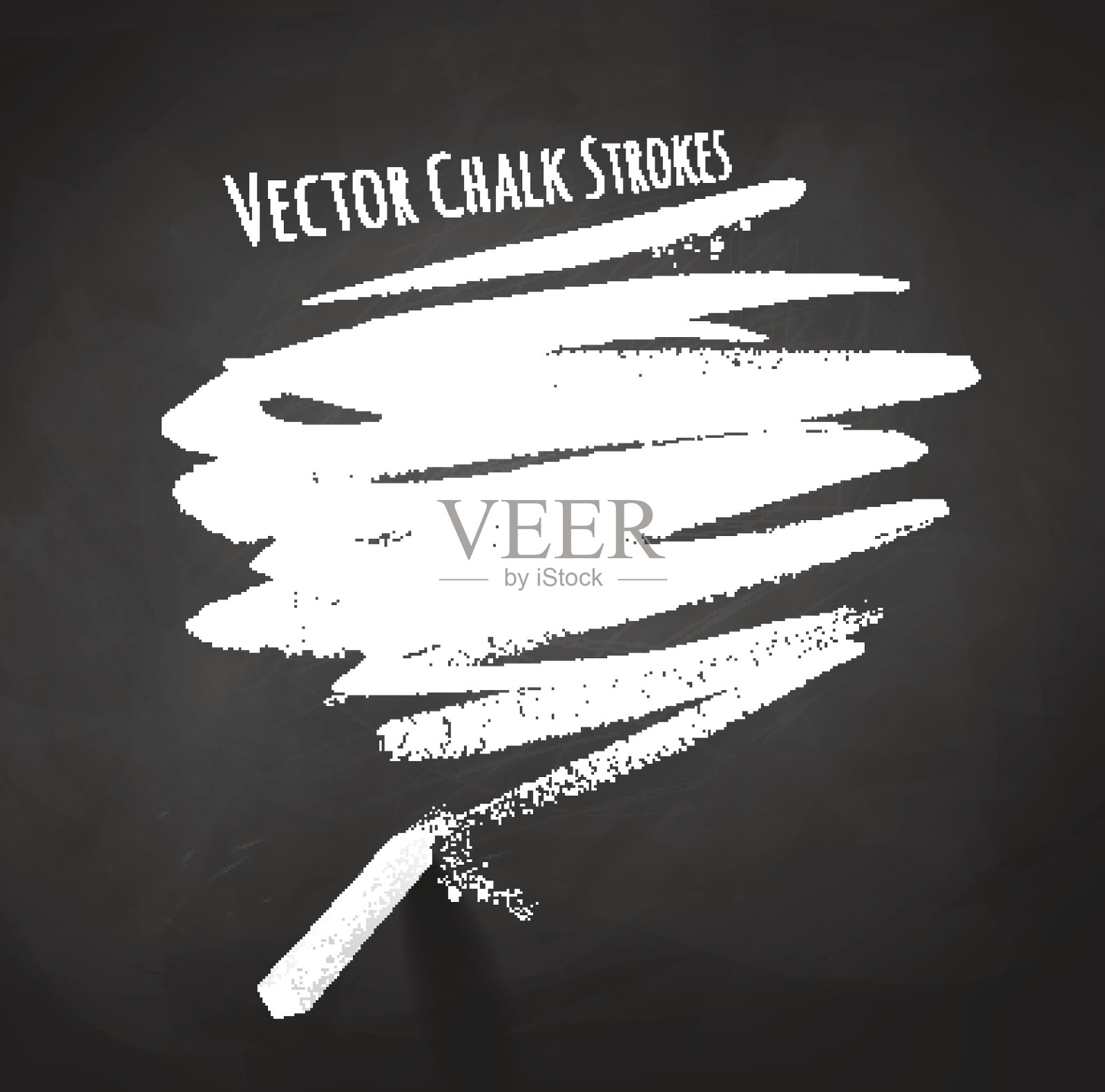 手绘粉笔笔画在黑板背景上。插画图片素材