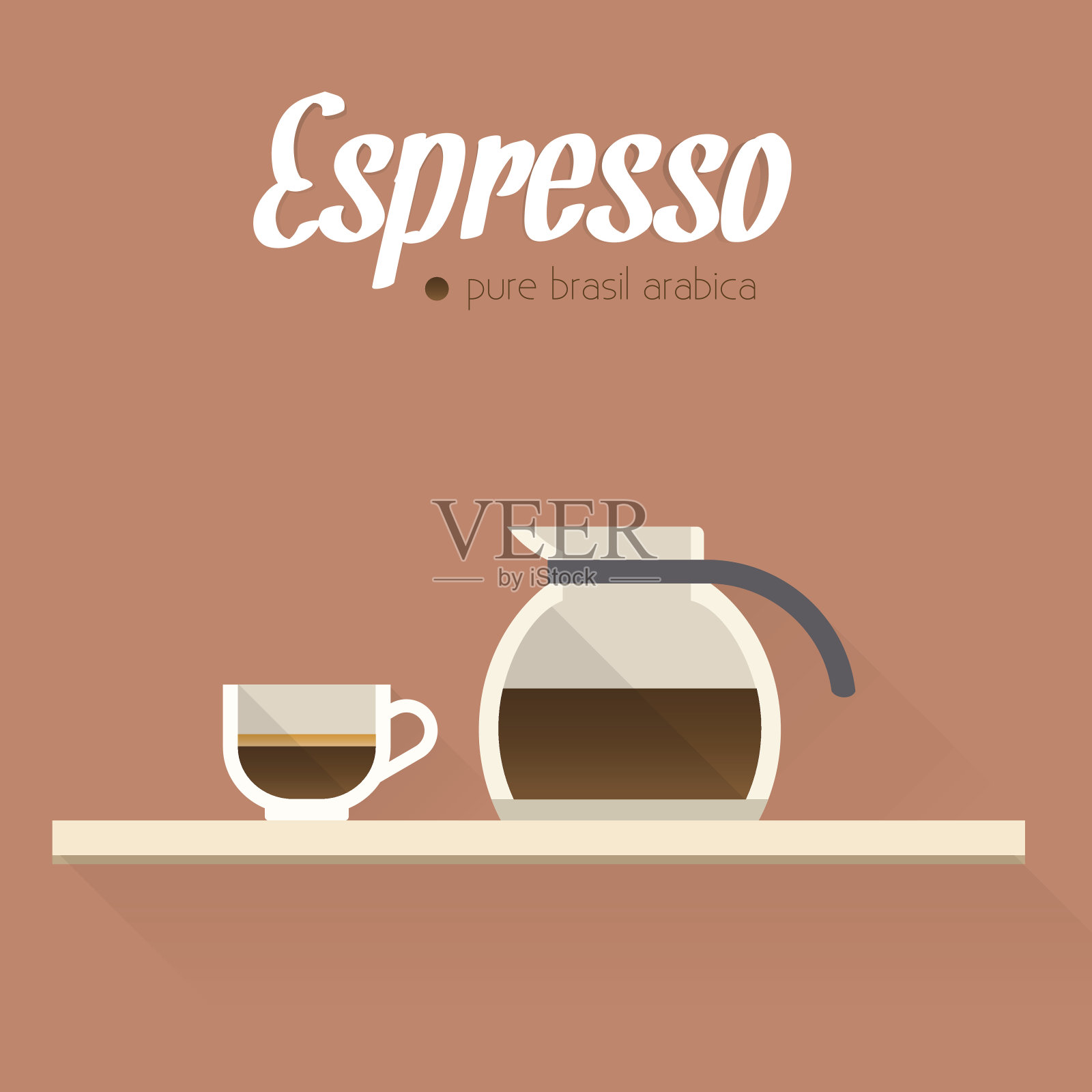 咖啡平面图标插画图片素材