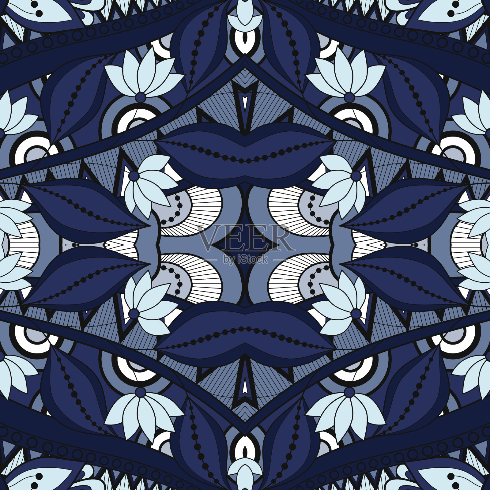 矢量无缝抽象部落模式插画图片素材