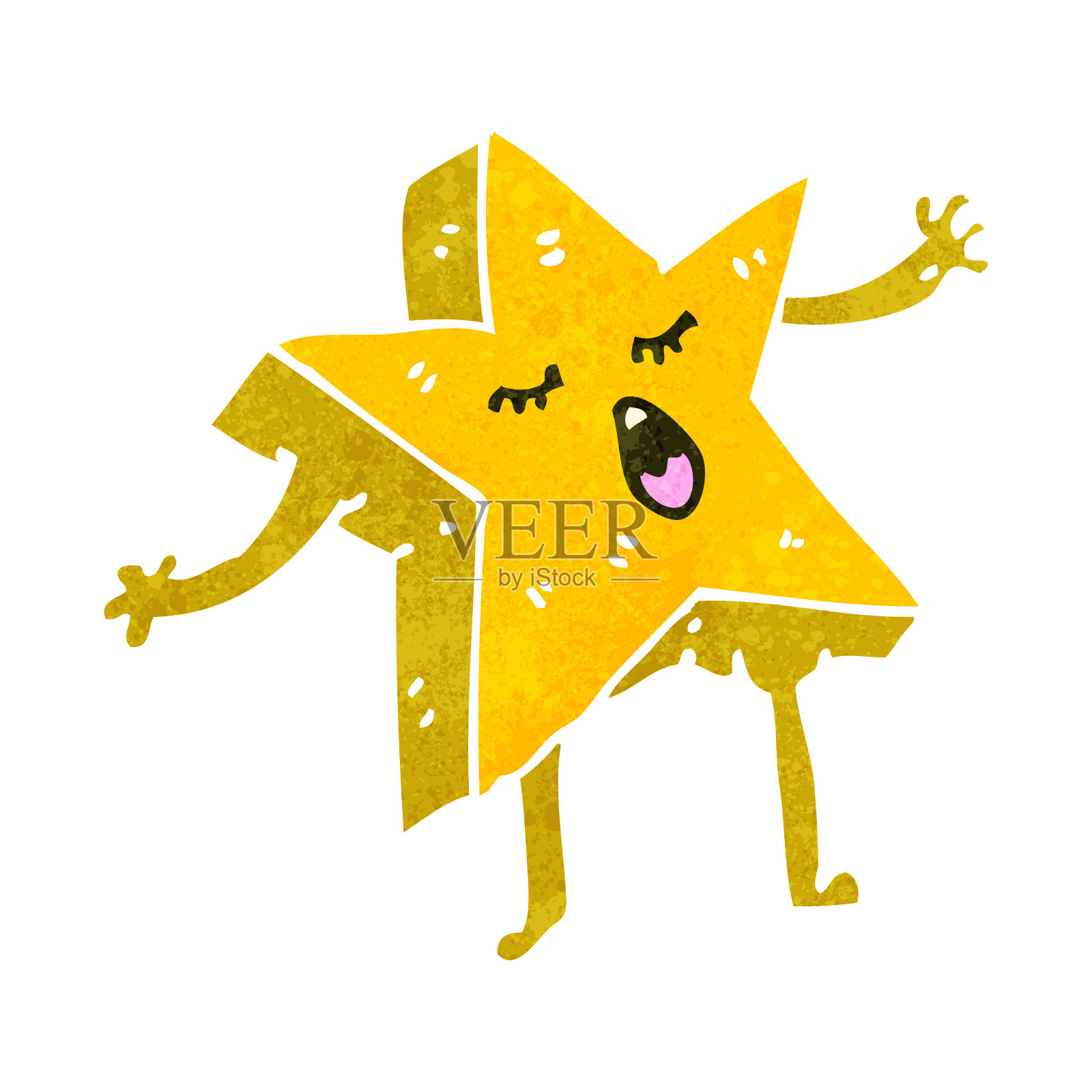 复古的卡通明星插画图片素材