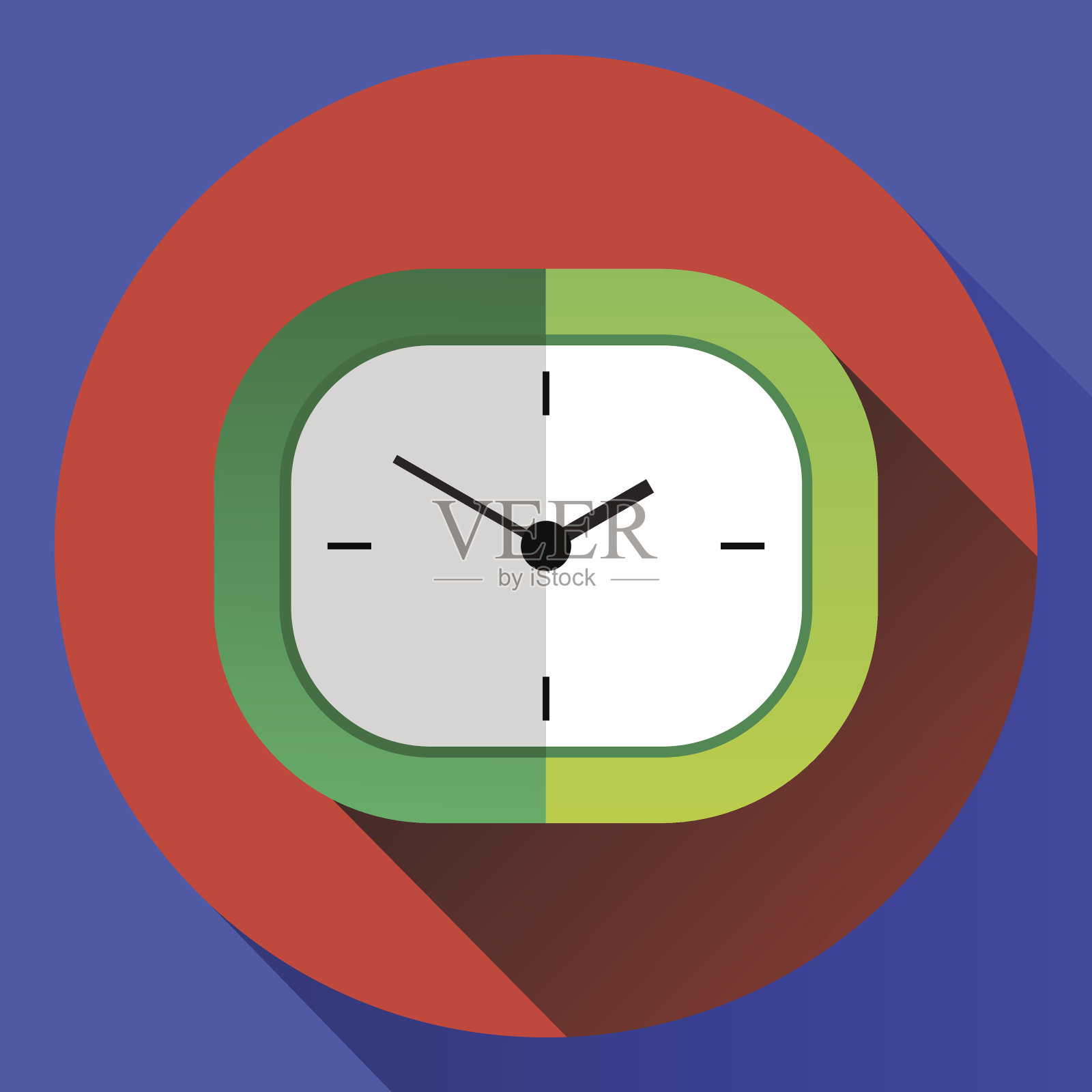 矢量平色书桌时钟插画图片素材