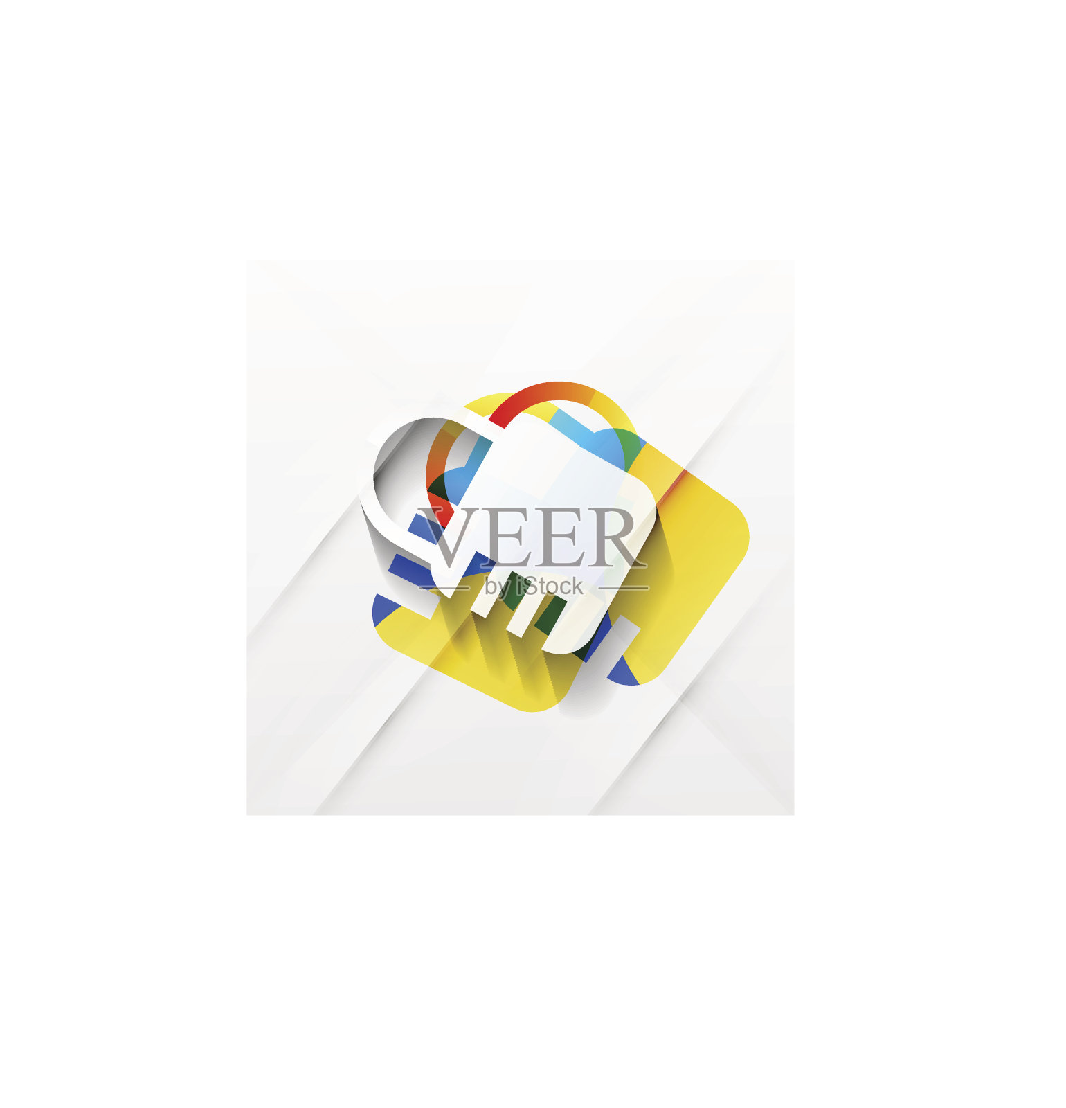 现代彩色锁图标图标素材