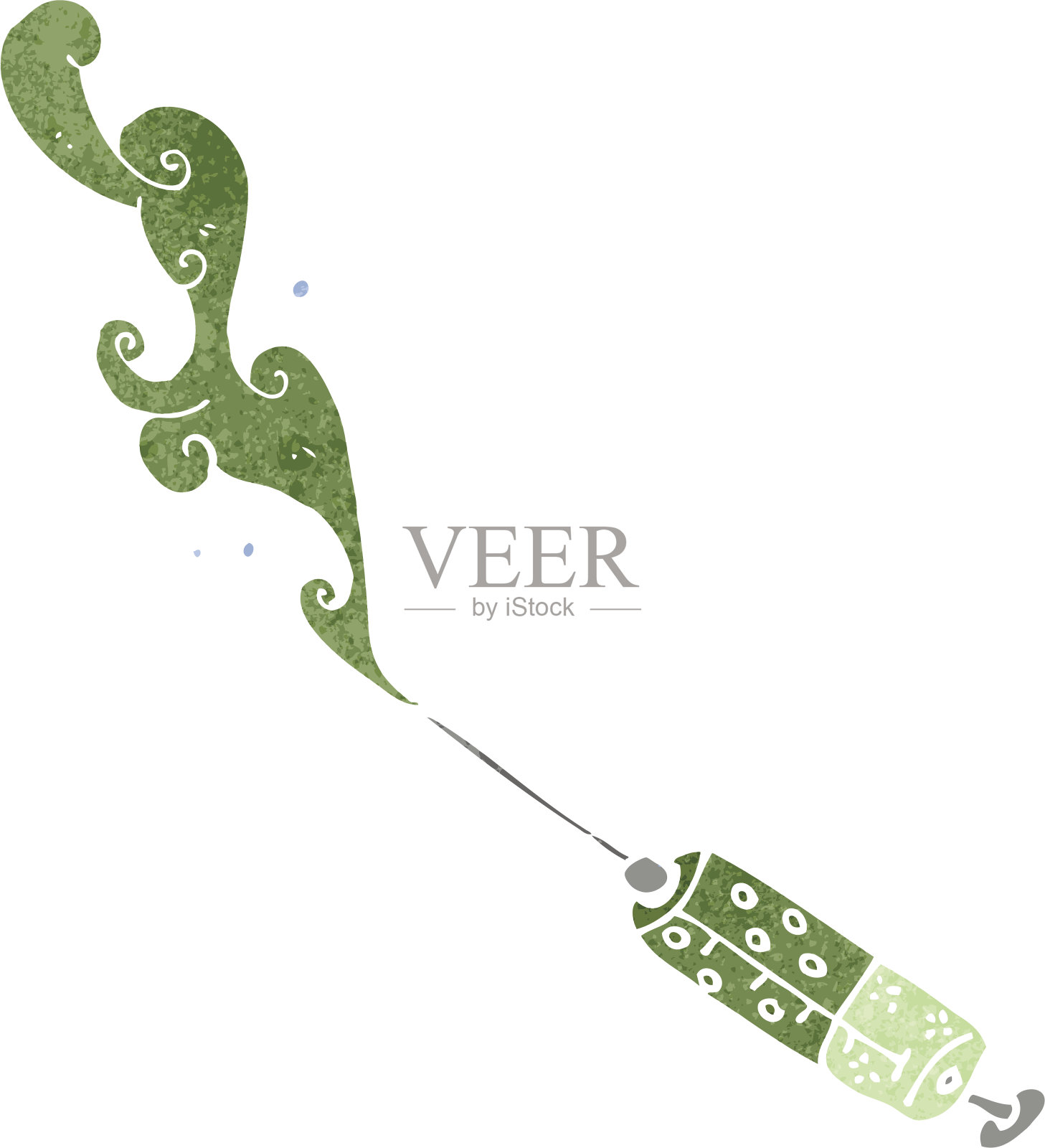 复古卡通医用针插画图片素材