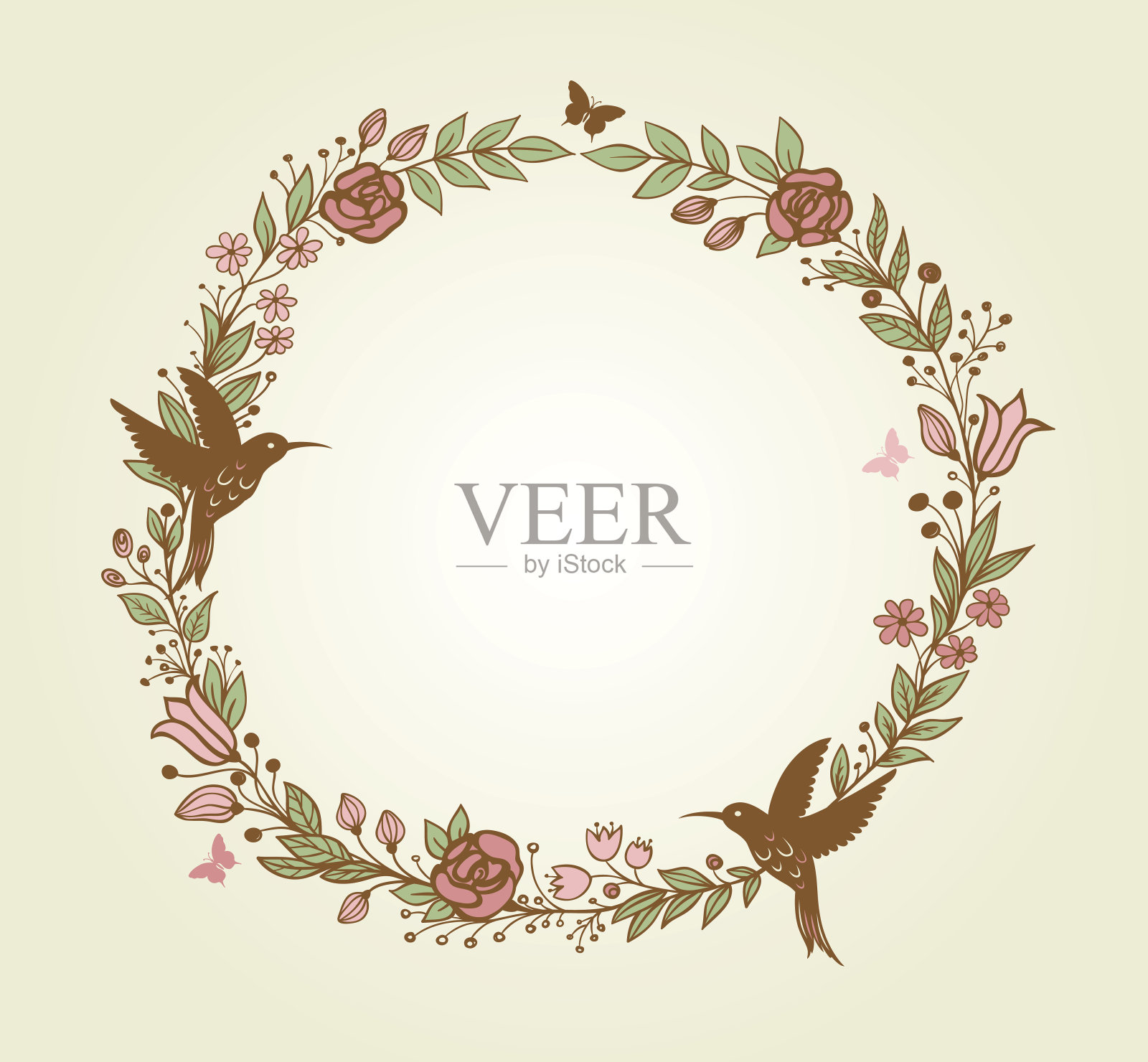 花架和鸟类插画图片素材