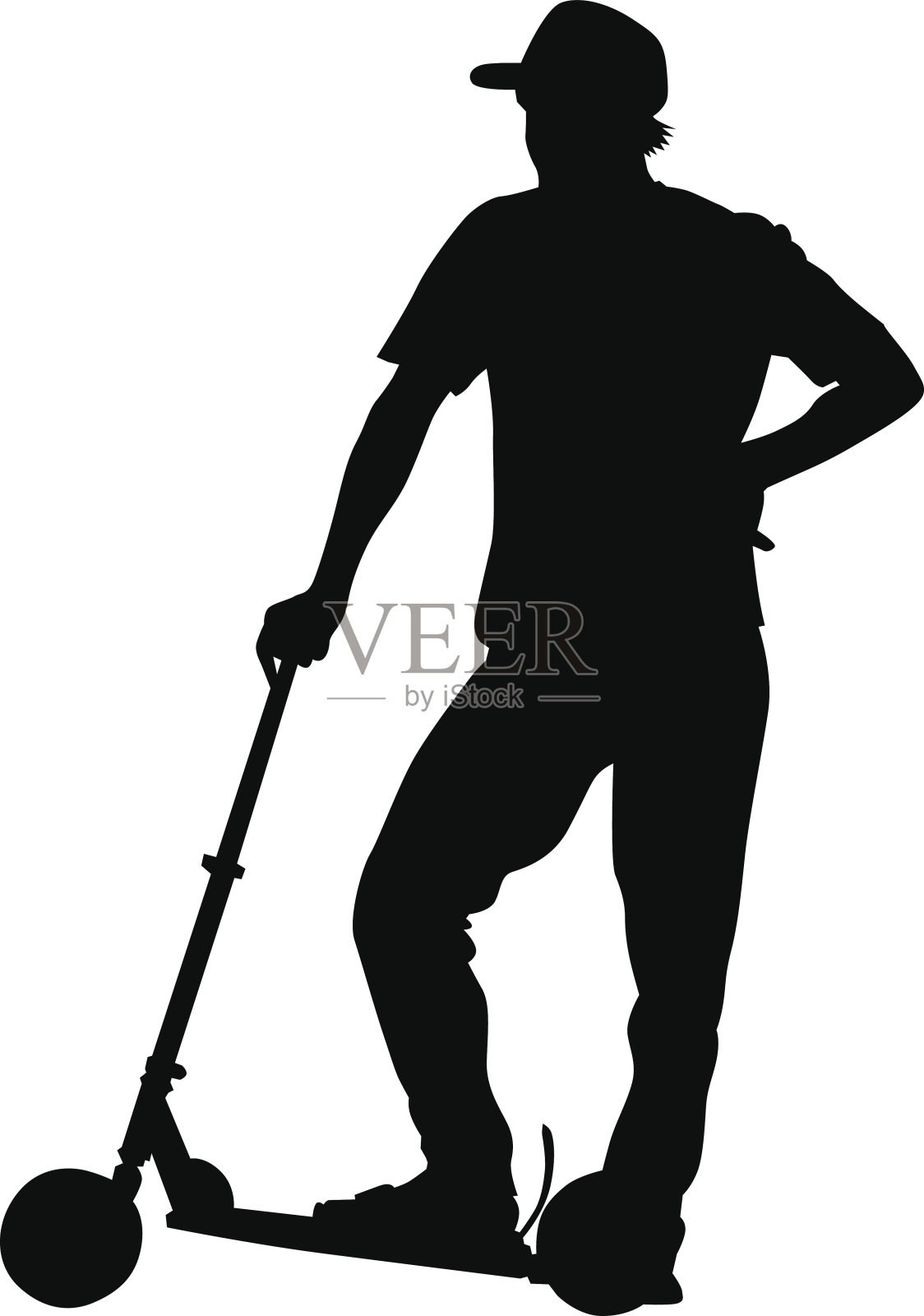 人踏板车插画图片素材